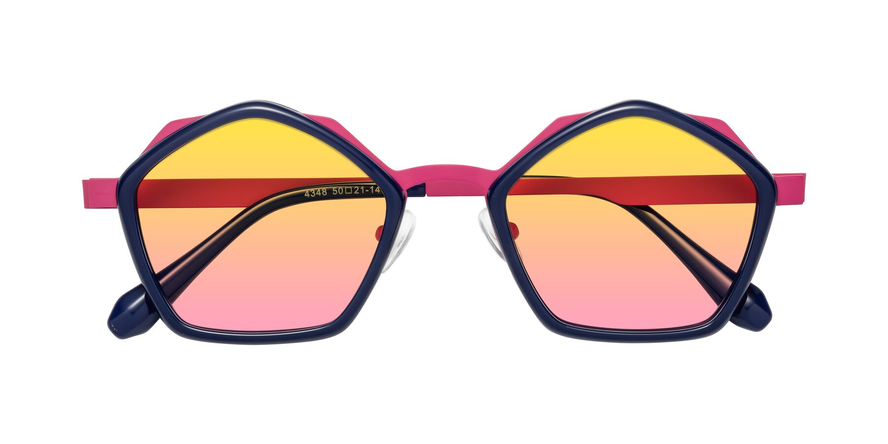 Folded Front of Sugar in Deep Blue-Magenta with Yellow / Pink Gradient Lenses