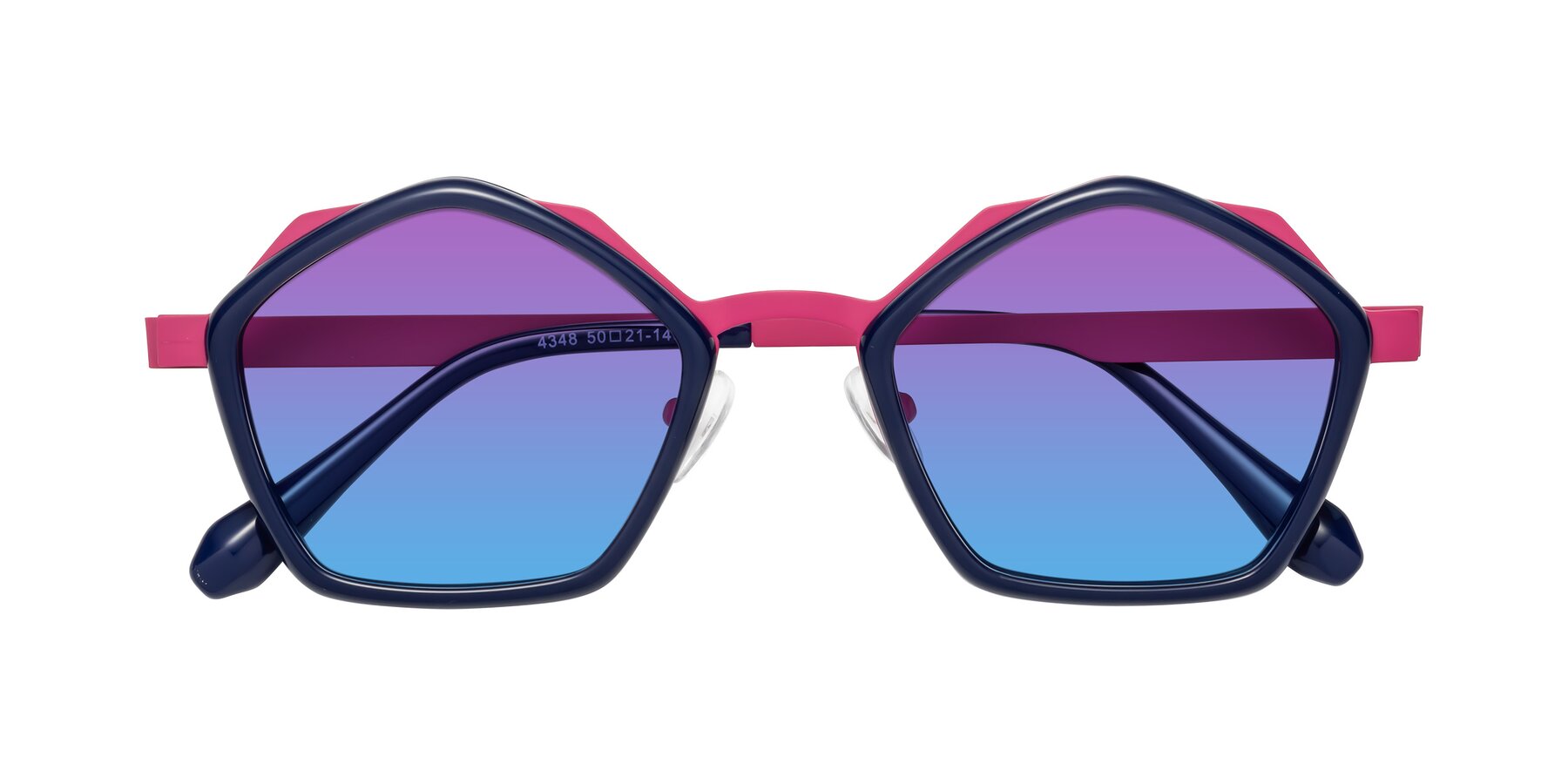 Folded Front of Sugar in Deep Blue-Magenta with Purple / Blue Gradient Lenses