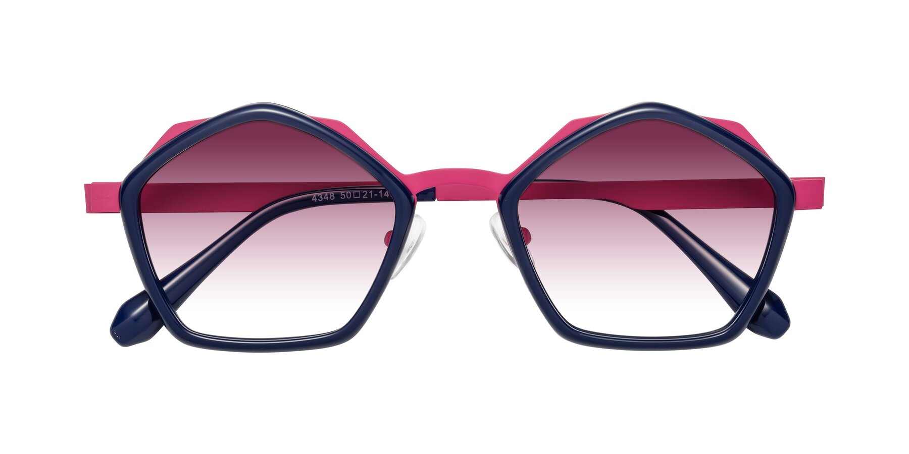 Folded Front of Sugar in Deep Blue-Magenta with Wine Gradient Lenses