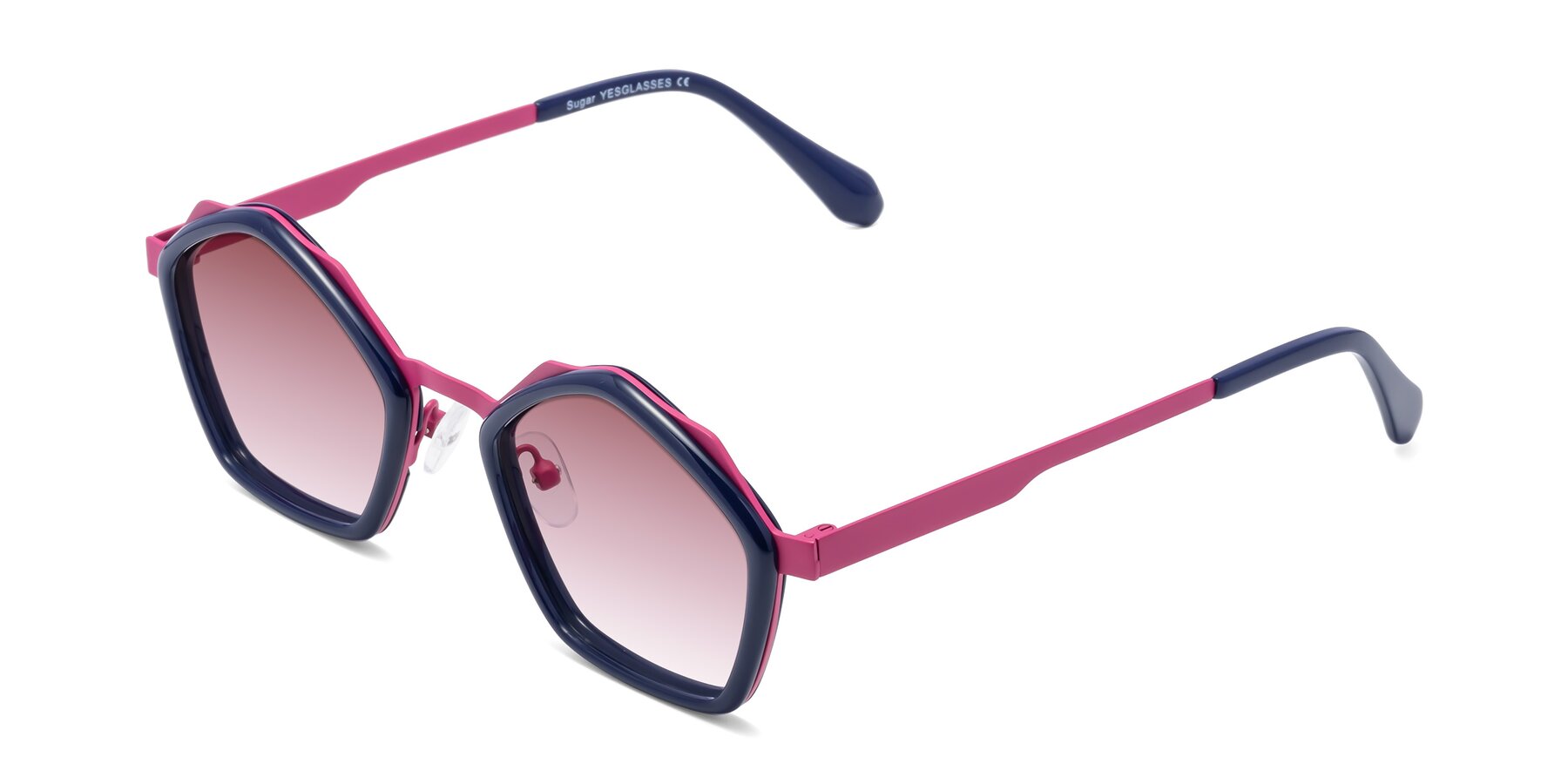 Angle of Sugar in Deep Blue-Magenta with Garnet Gradient Lenses