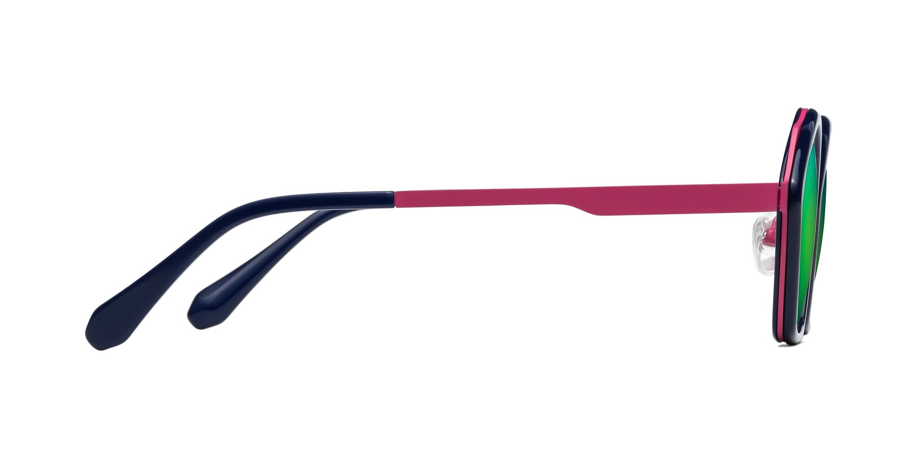 Side of Sugar in Deep Blue-Magenta with Green Mirrored Lenses