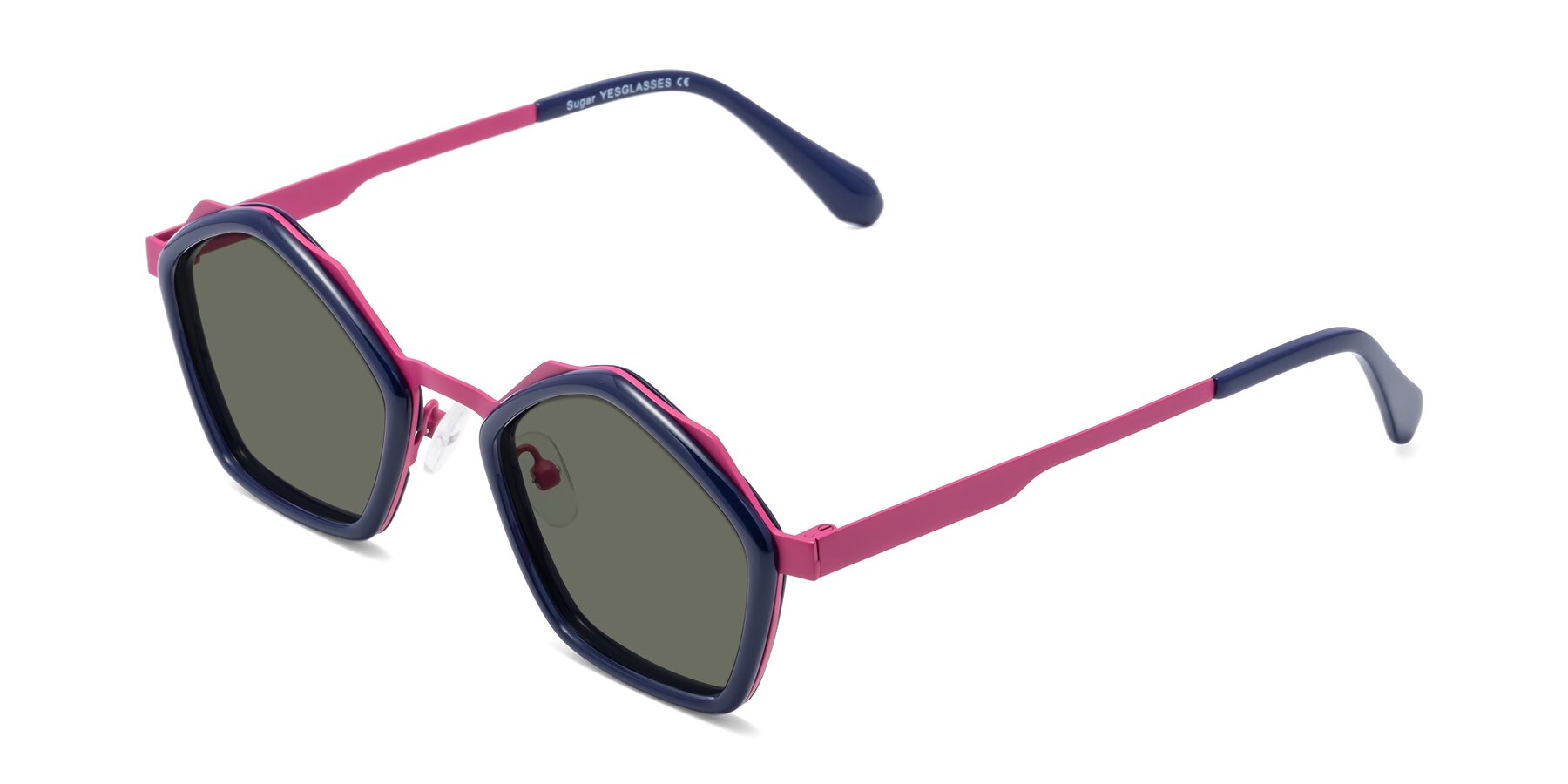 Angle of Sugar in Deep Blue-Magenta with Gray Polarized Lenses