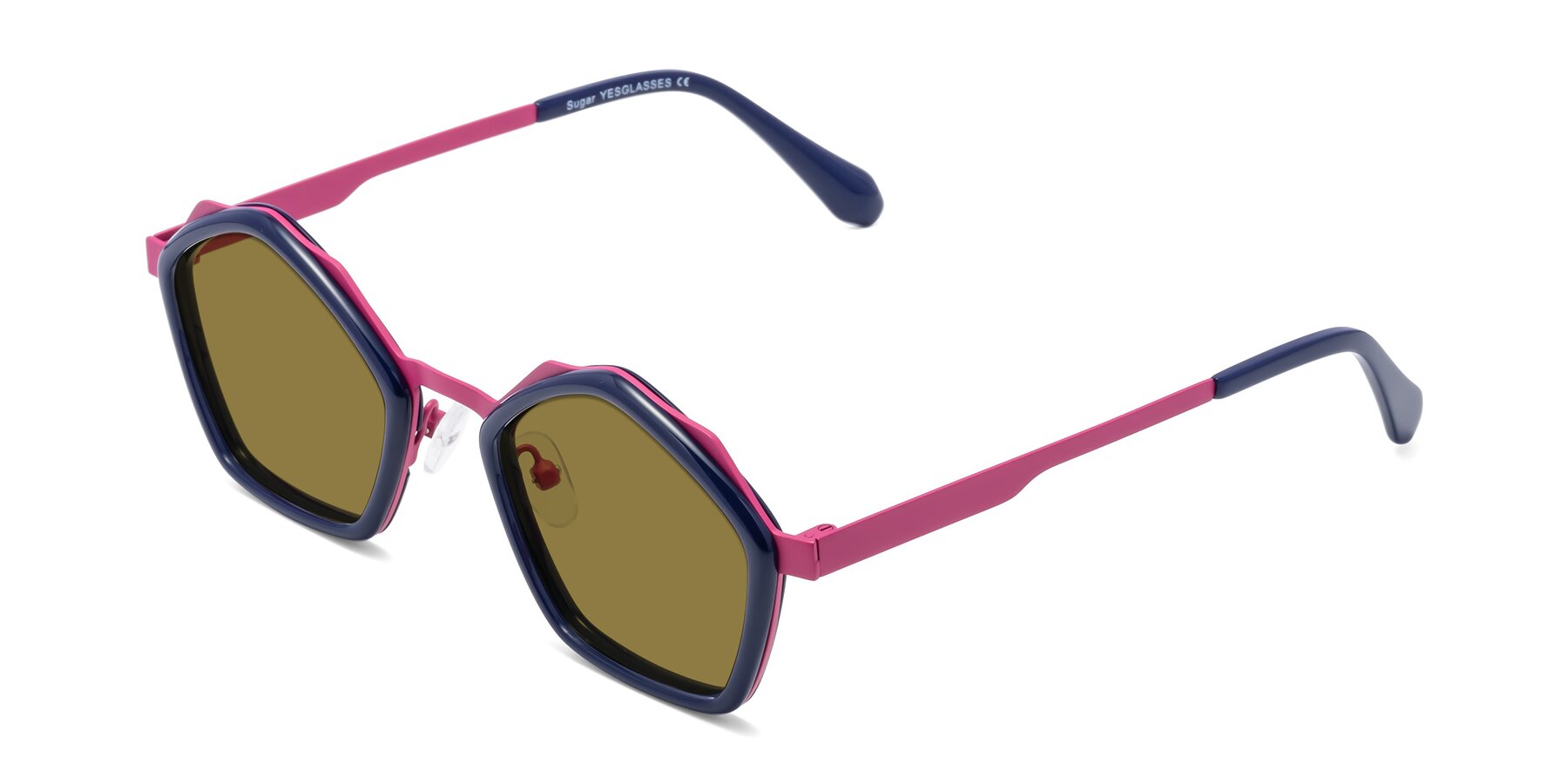 Angle of Sugar in Deep Blue-Magenta with Brown Polarized Lenses