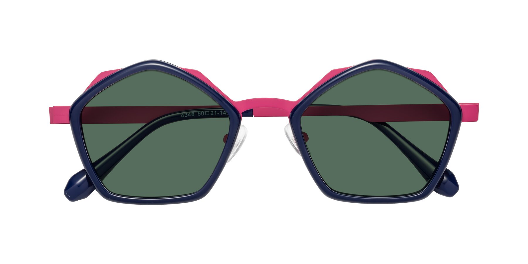 Folded Front of Sugar in Deep Blue-Magenta with Green Polarized Lenses