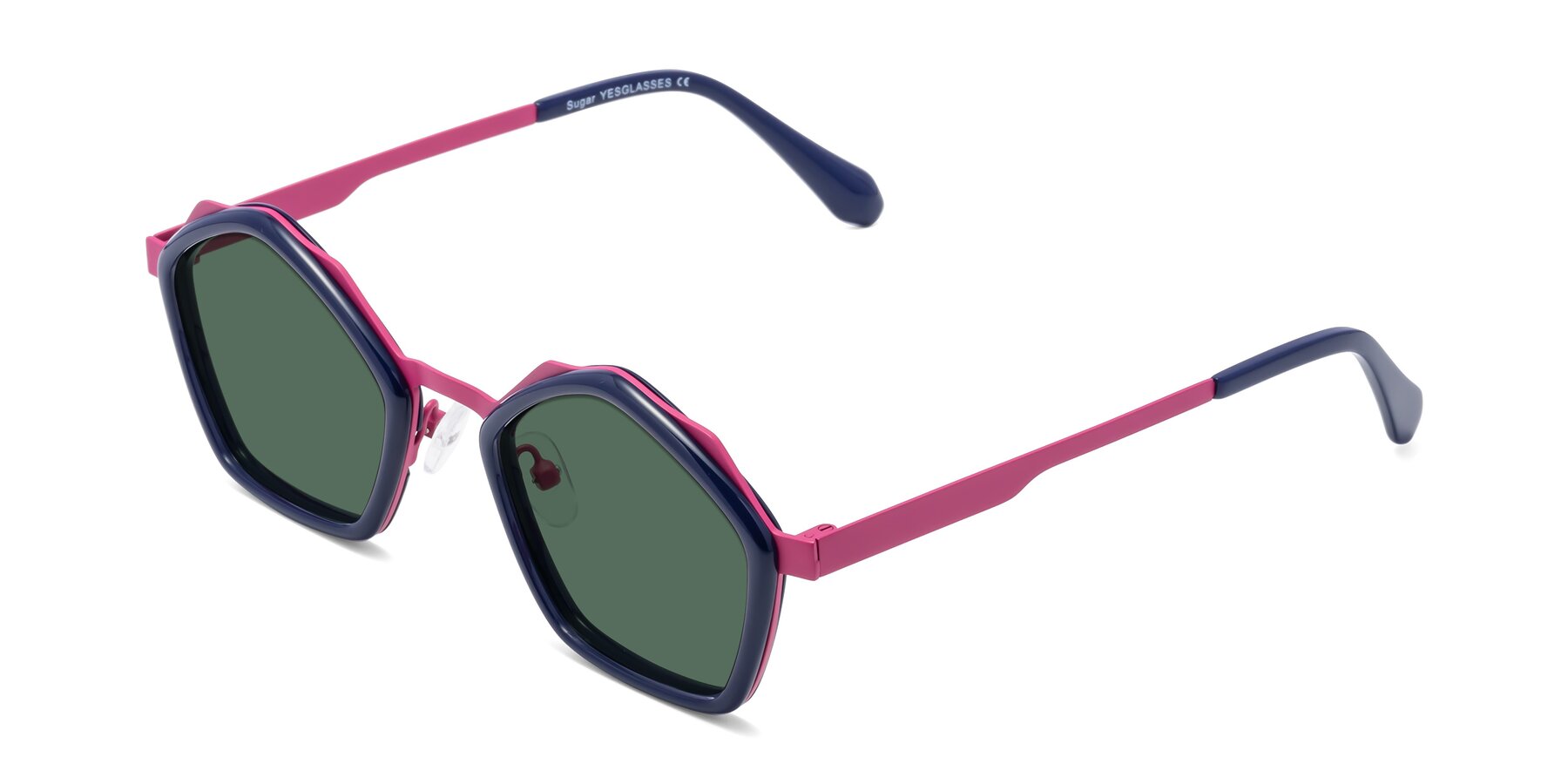 Angle of Sugar in Deep Blue-Magenta with Green Polarized Lenses