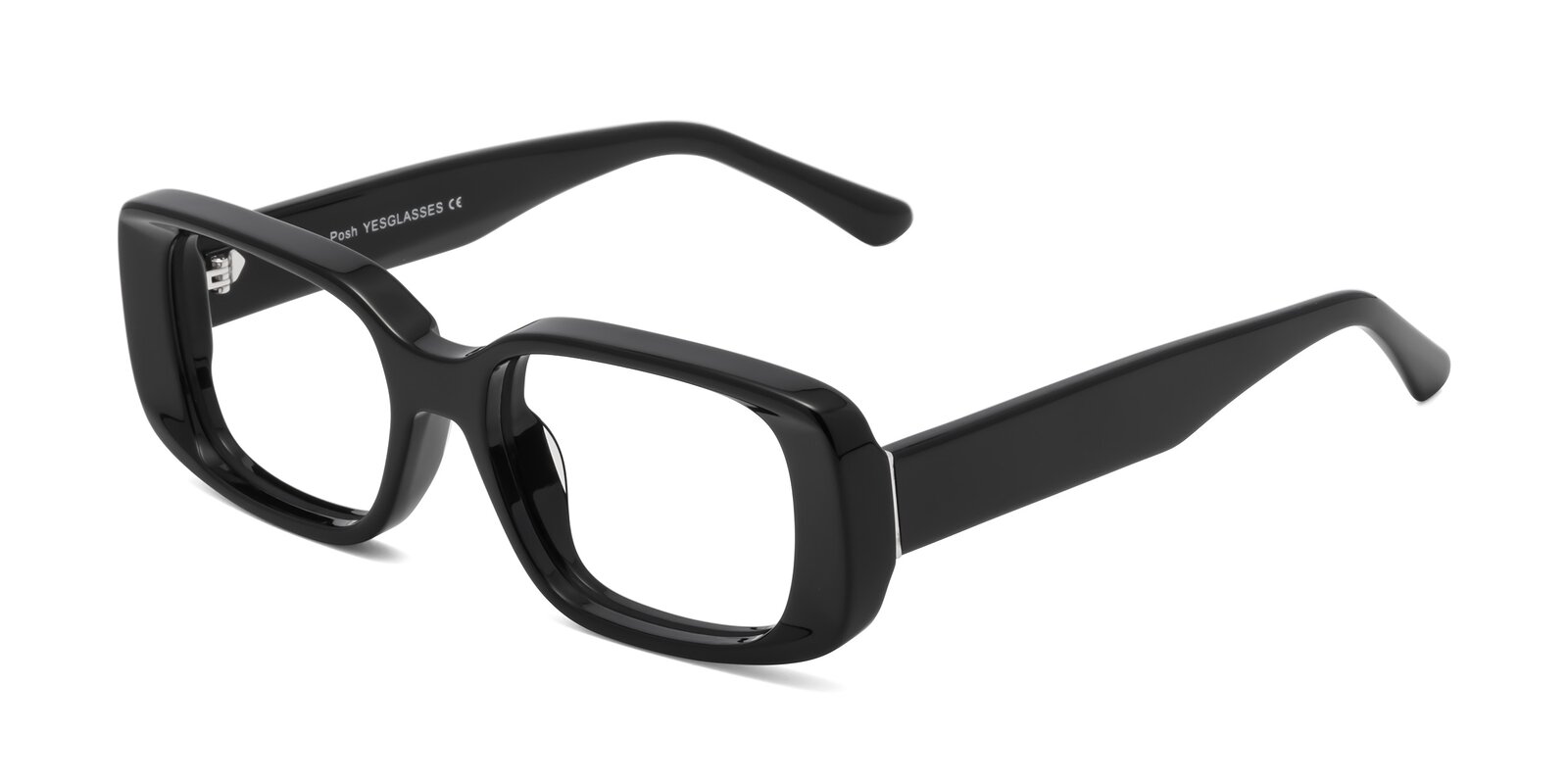 Thick Rectangular Frames Black Geek-Chic Thick Rectangle Eyeglasses - Posh