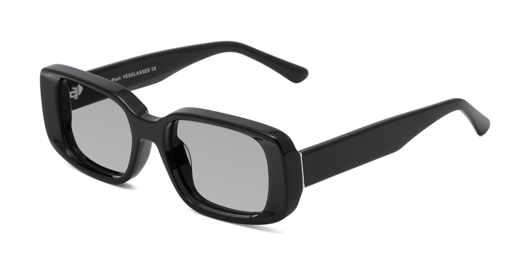 Angle of Posh in Black with Light Gray Tinted Lenses