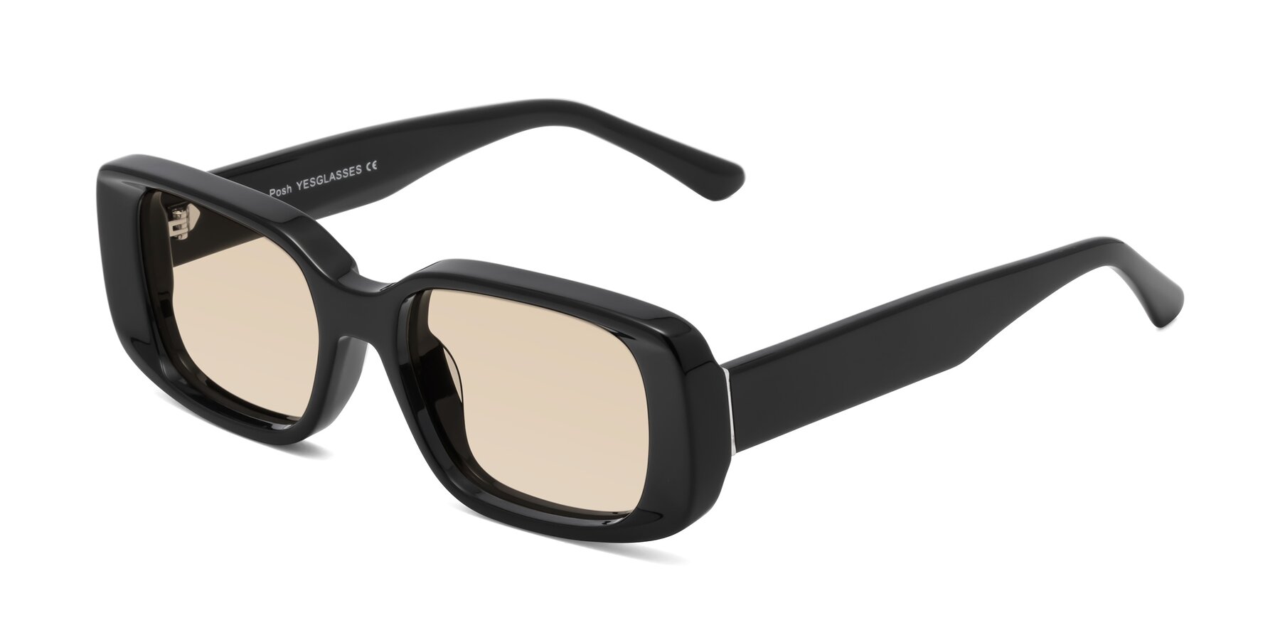 Angle of Posh in Black with Light Brown Tinted Lenses