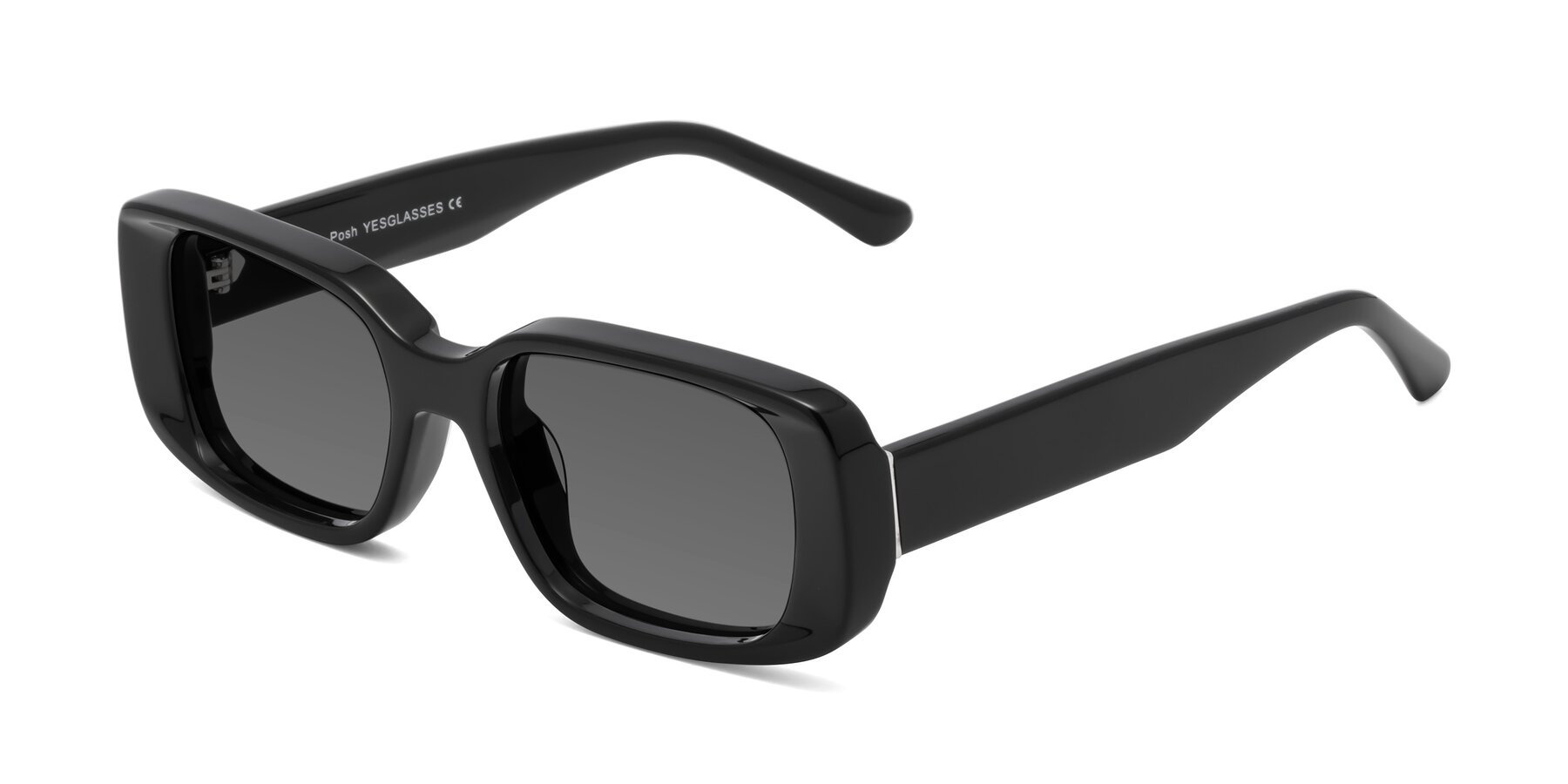 Angle of Posh in Black with Medium Gray Tinted Lenses