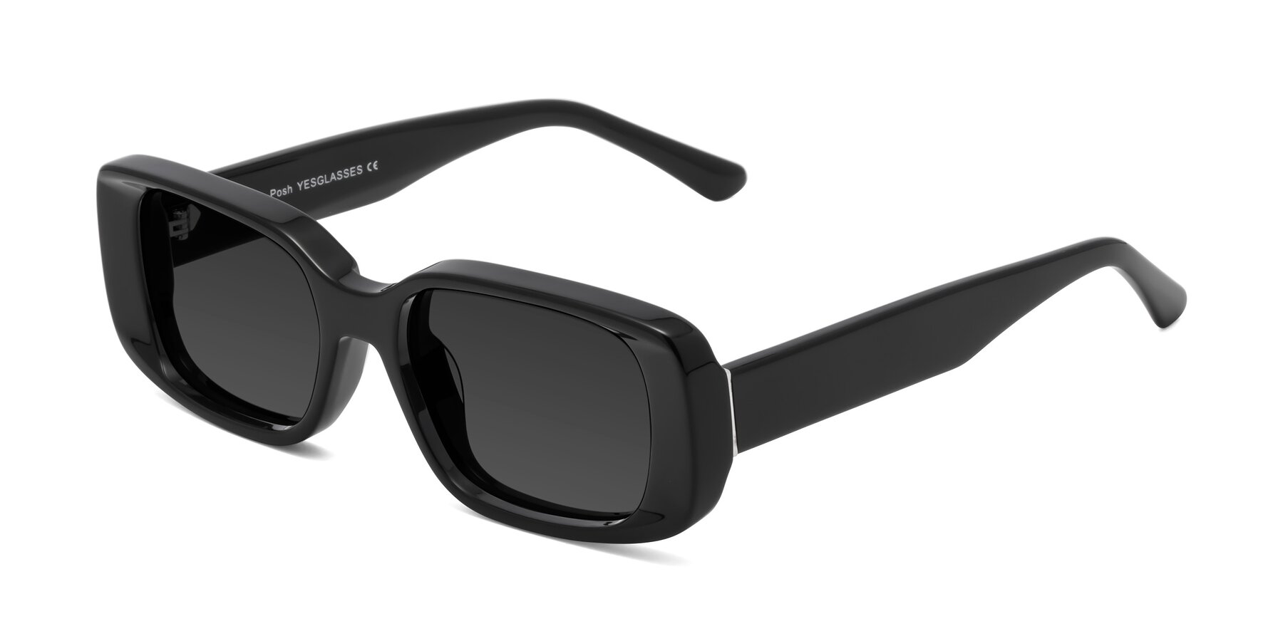 Angle of Posh in Black with Gray Tinted Lenses