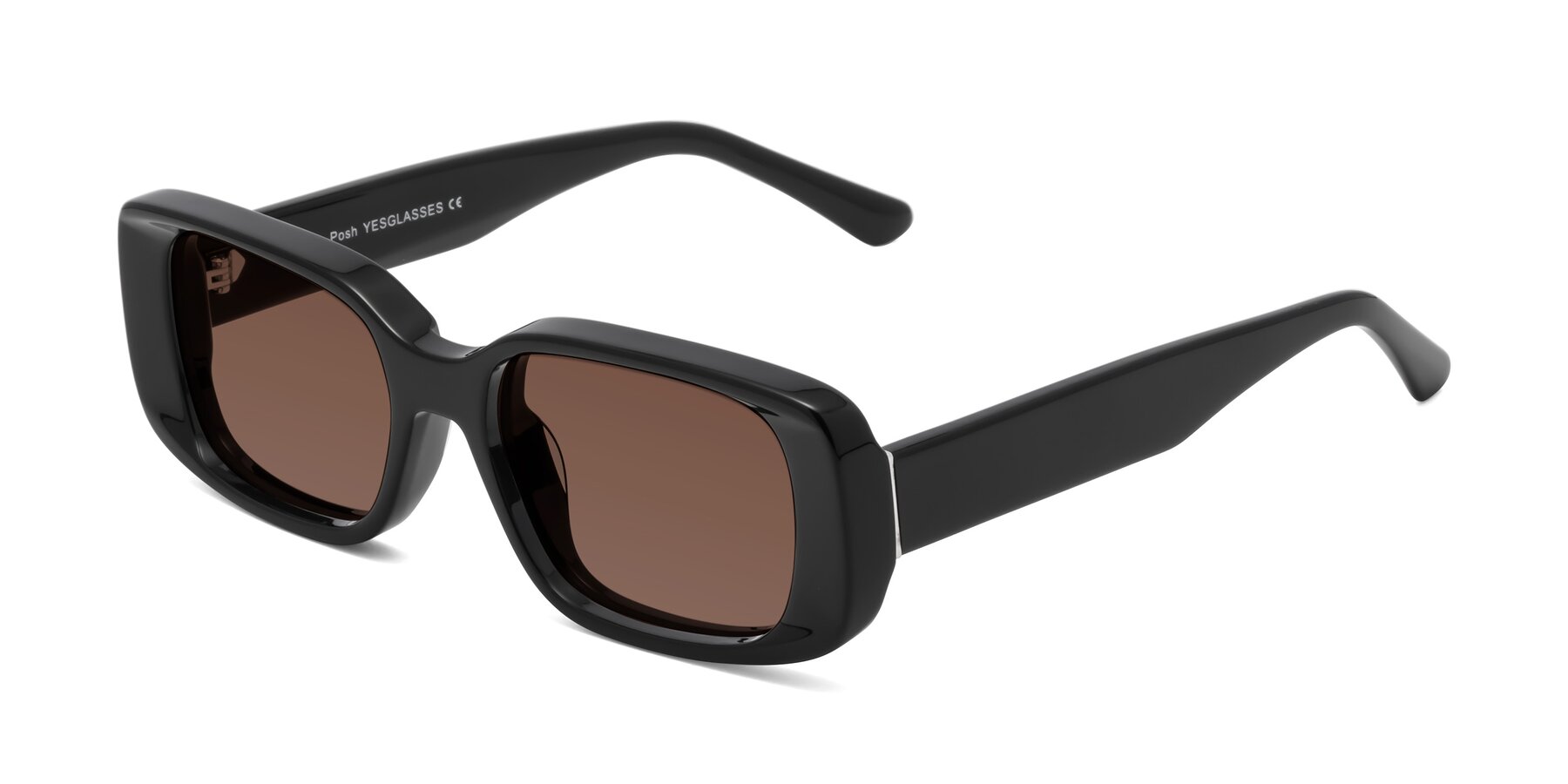 Angle of Posh in Black with Brown Tinted Lenses