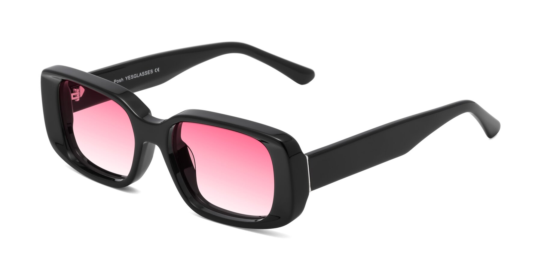 Angle of Posh in Black with Pink Gradient Lenses