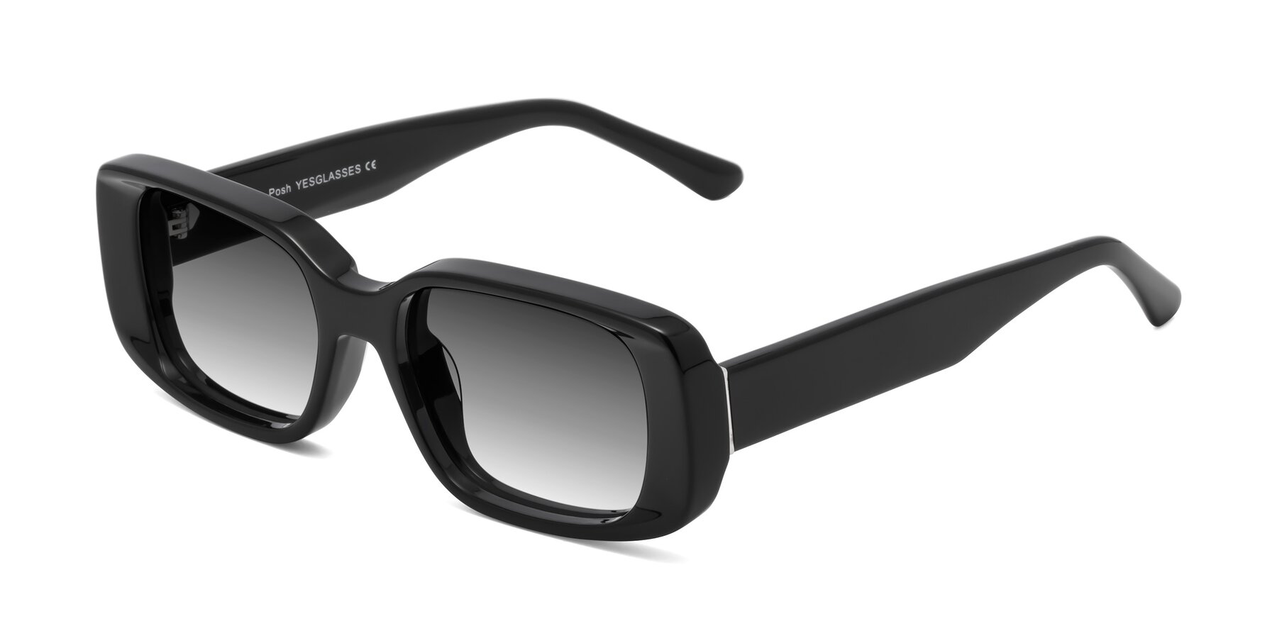 Angle of Posh in Black with Gray Gradient Lenses