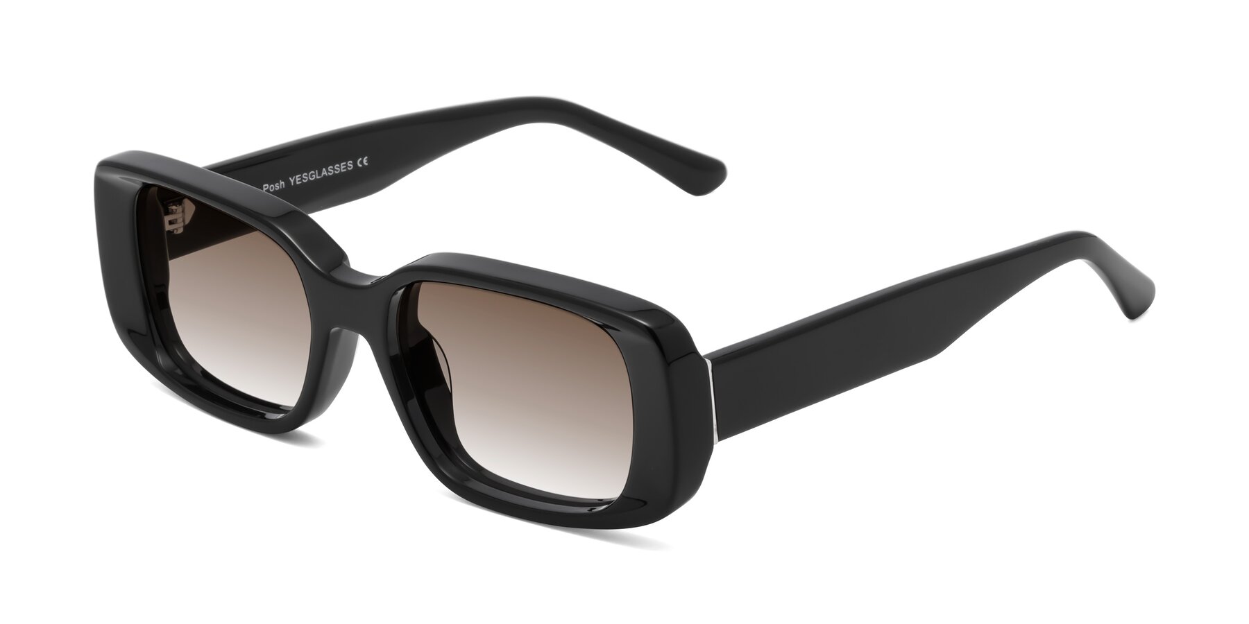 Angle of Posh in Black with Brown Gradient Lenses