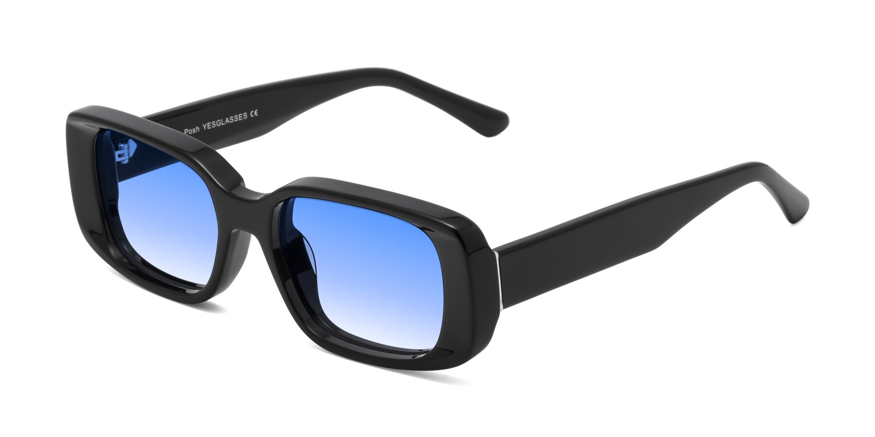 Angle of Posh in Black with Blue Gradient Lenses