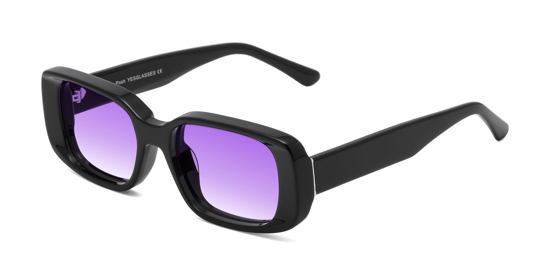 Angle of Posh in Black with Purple Gradient Lenses