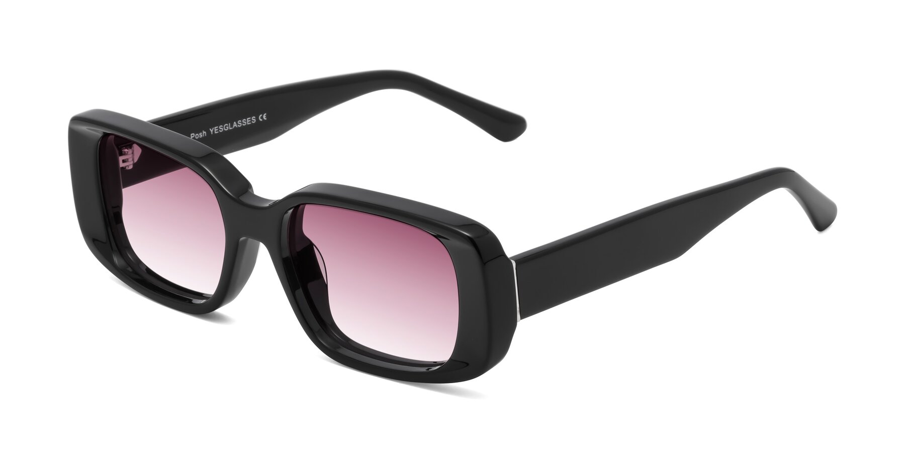 Angle of Posh in Black with Wine Gradient Lenses