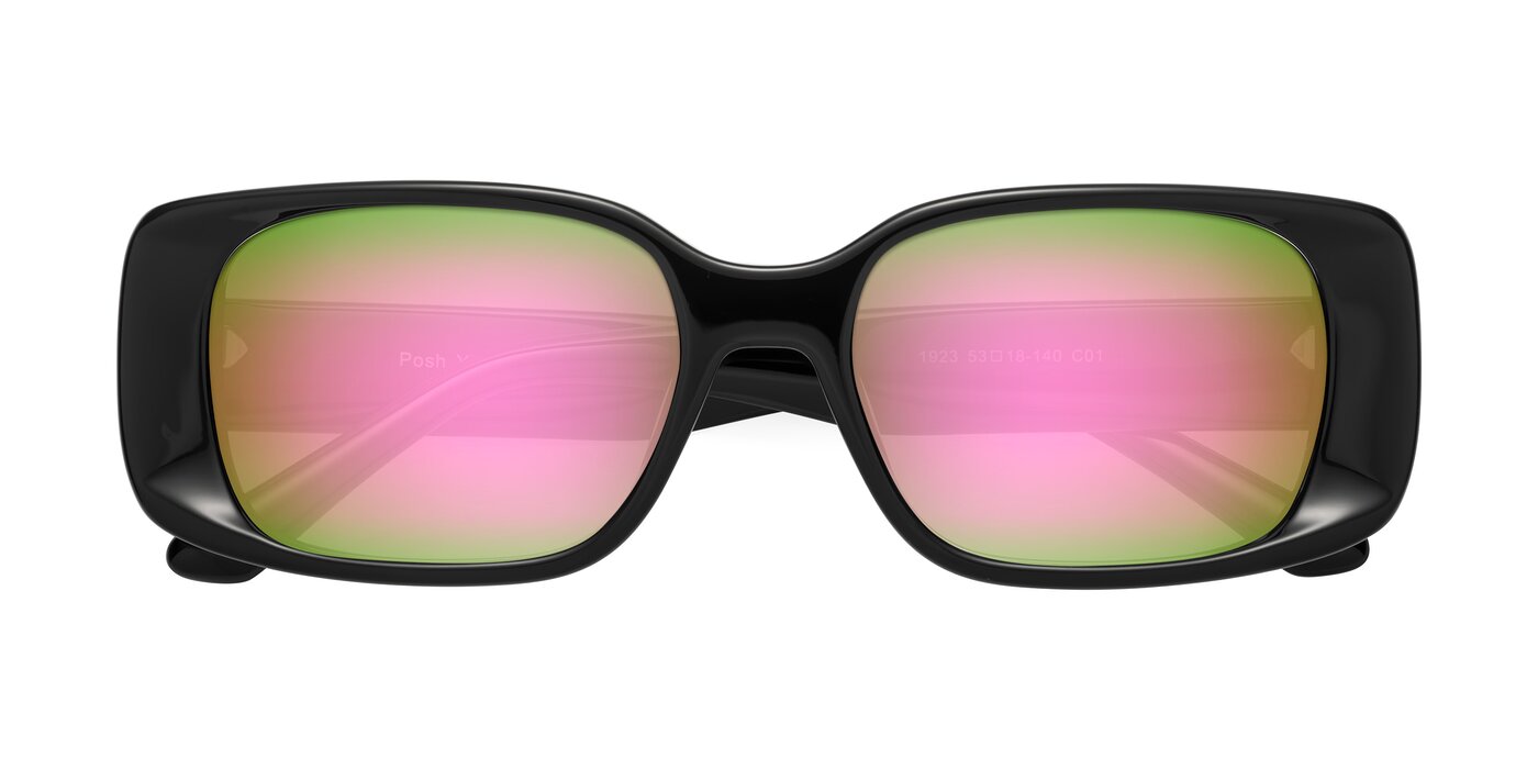Posh - Black Flash Mirrored Sunglasses