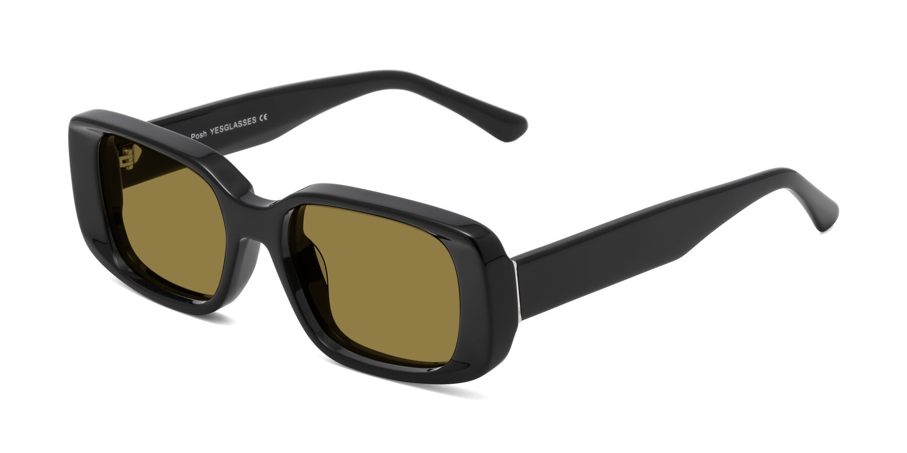 Angle of Posh in Black with Brown Polarized Lenses