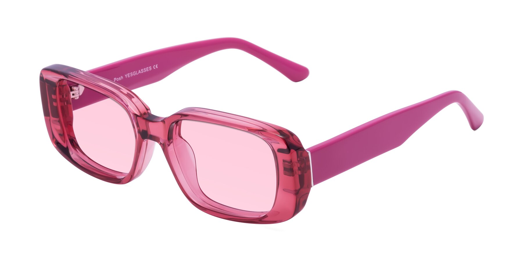 Angle of Posh in Transparent Pink with Light Pink Tinted Lenses