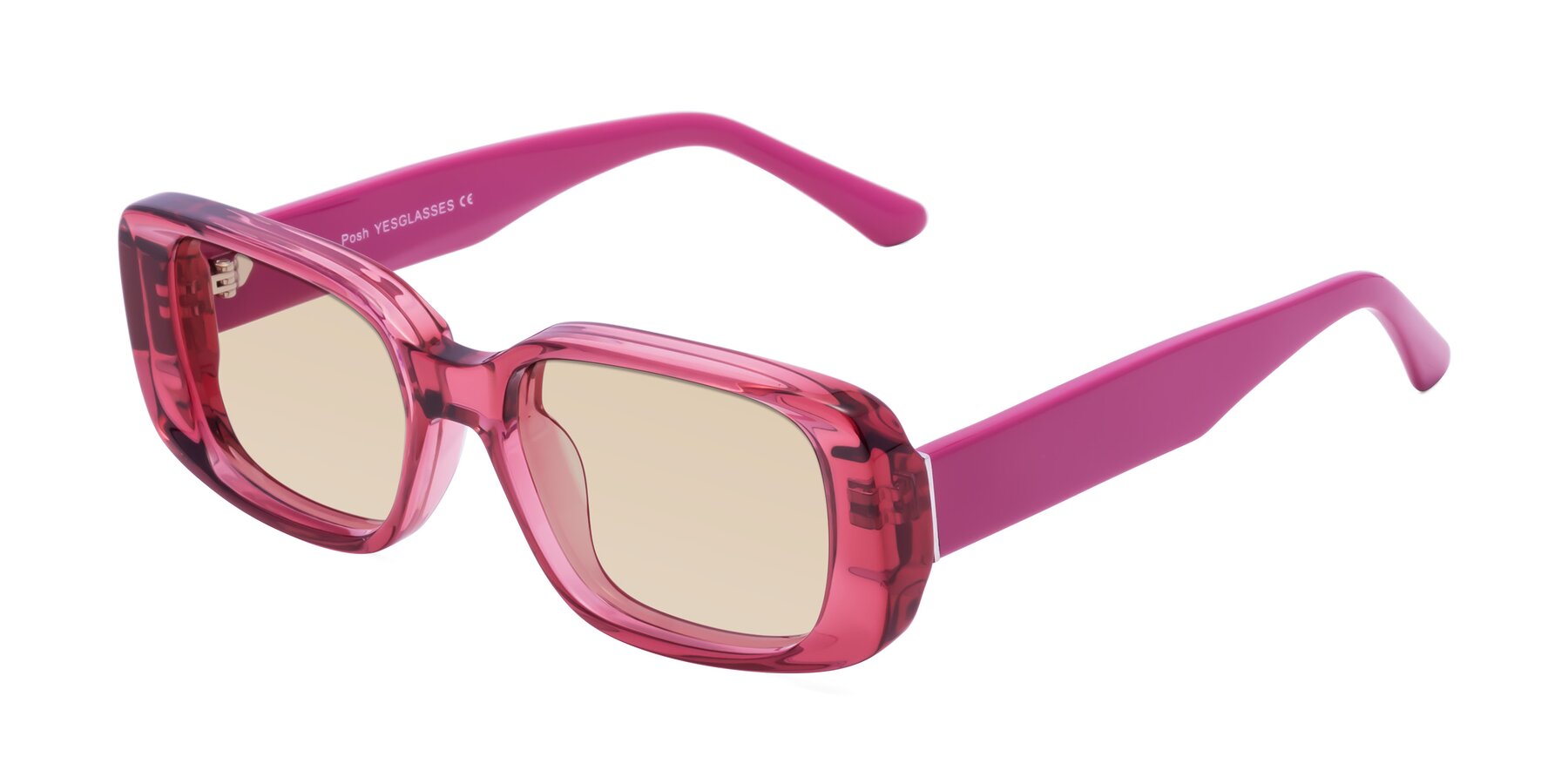 Angle of Posh in Transparent Pink with Light Brown Tinted Lenses