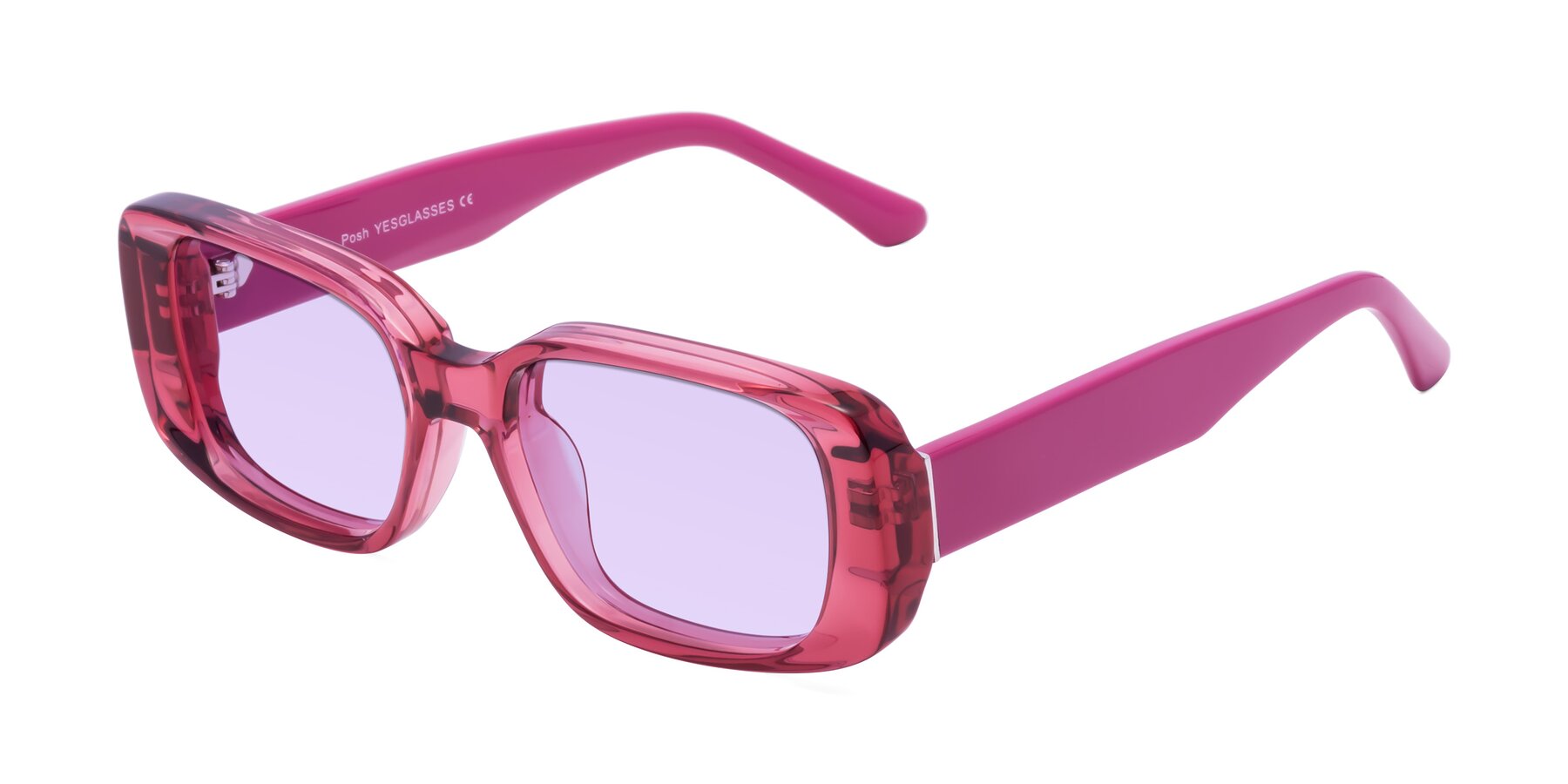 Angle of Posh in Transparent Pink with Light Purple Tinted Lenses