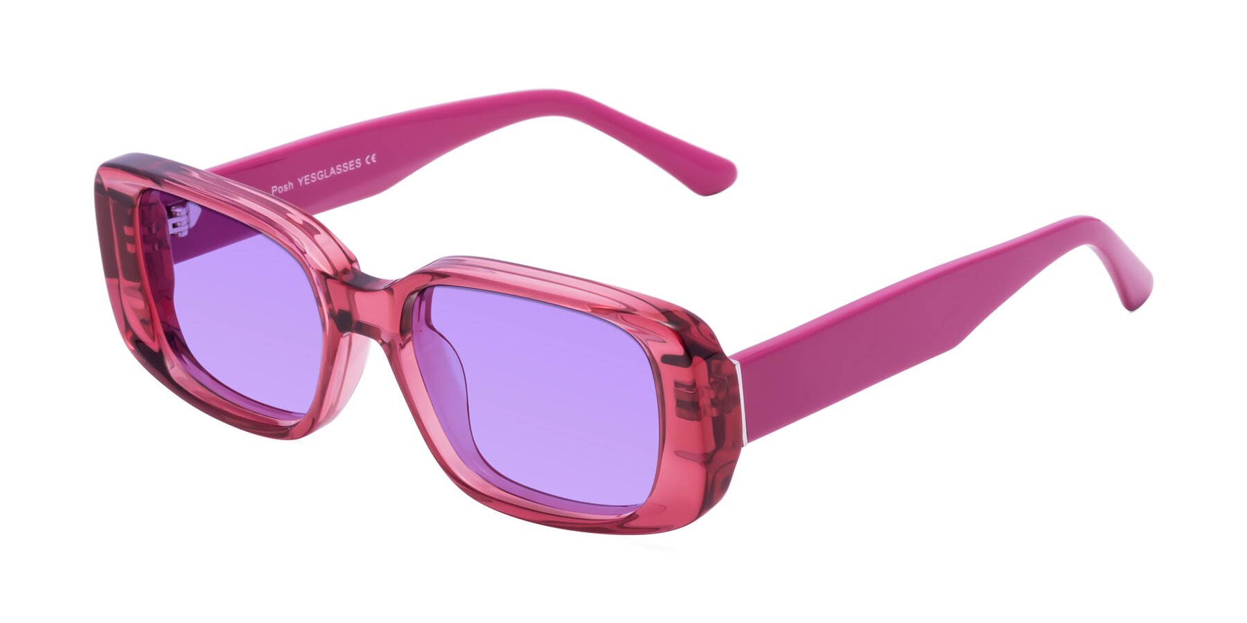 Angle of Posh in Transparent Pink with Medium Purple Tinted Lenses