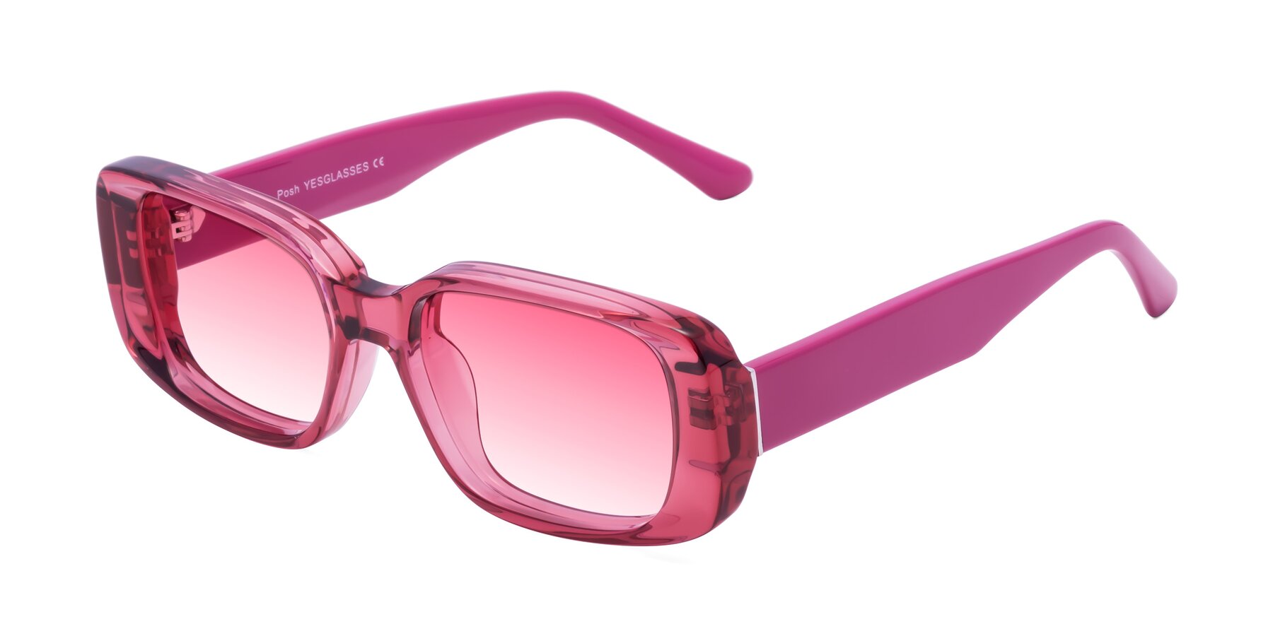 Angle of Posh in Transparent Pink with Pink Gradient Lenses