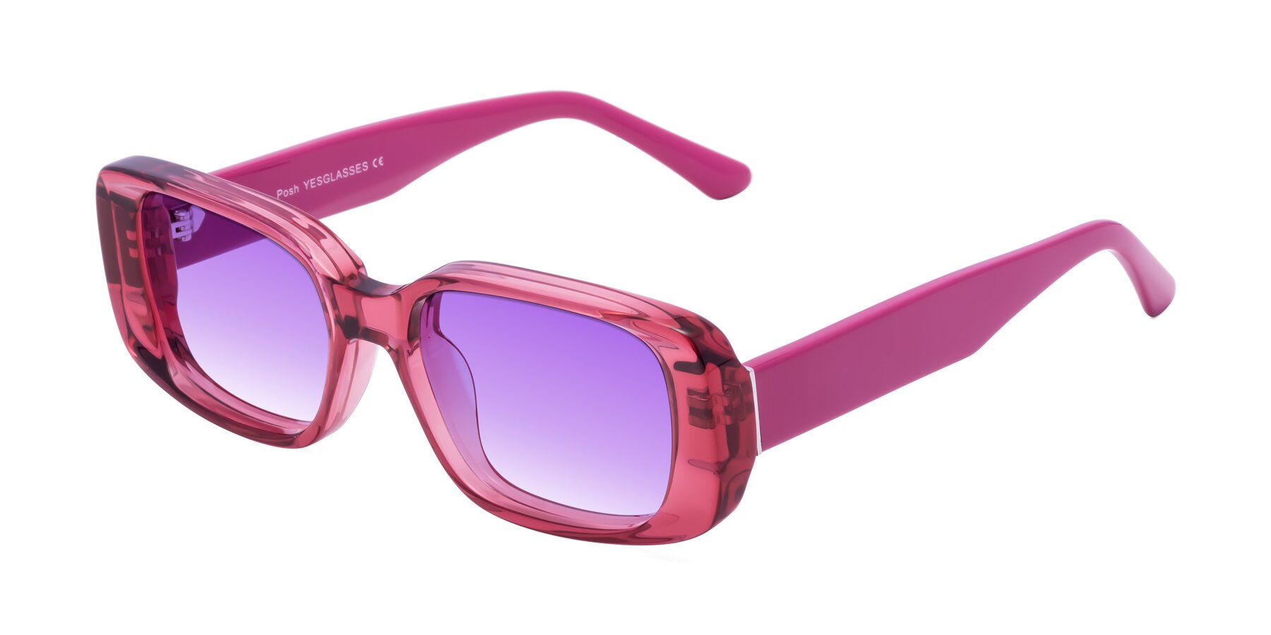 Angle of Posh in Transparent Pink with Purple Gradient Lenses
