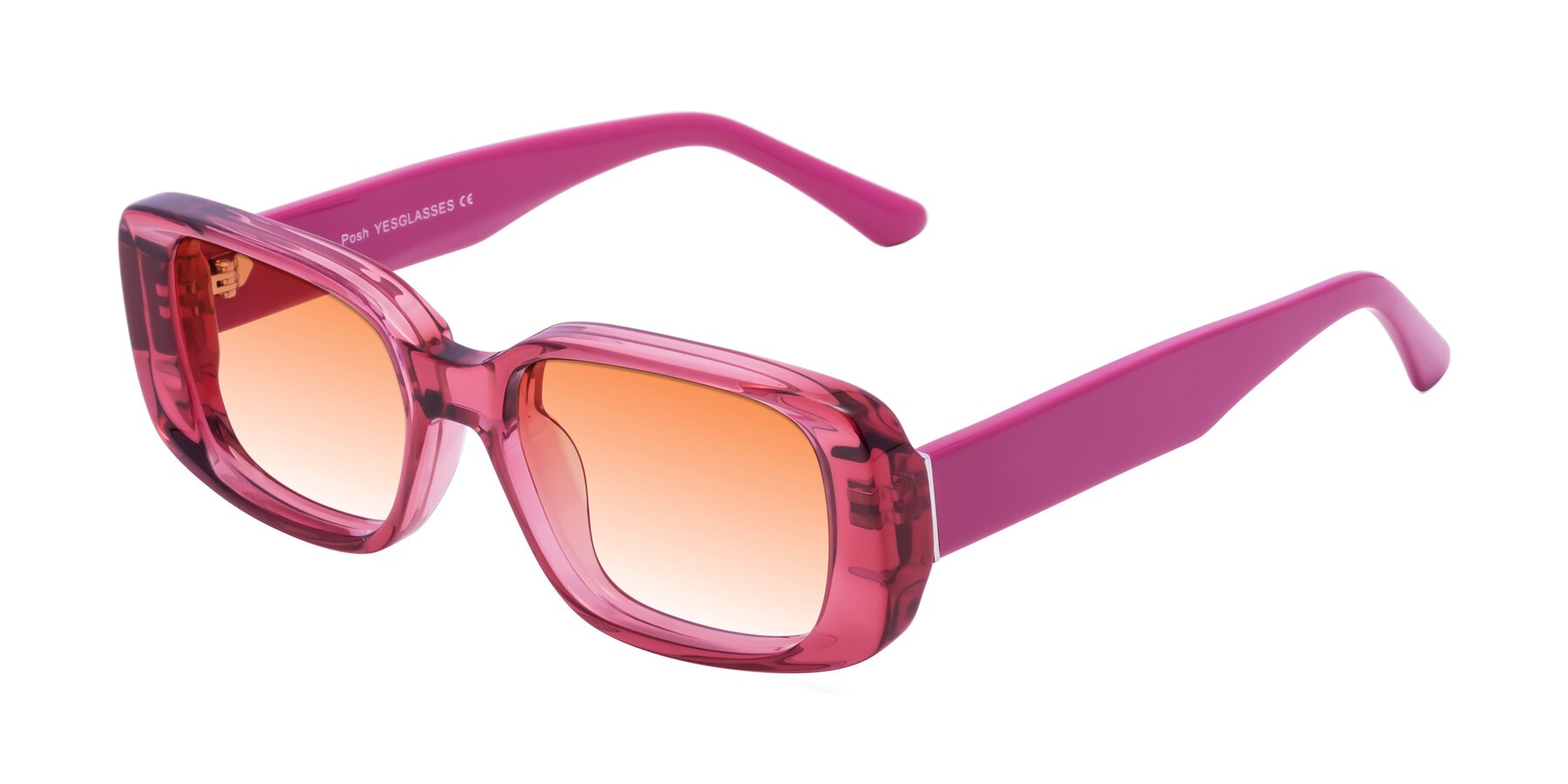 Angle of Posh in Transparent Pink with Orange Gradient Lenses