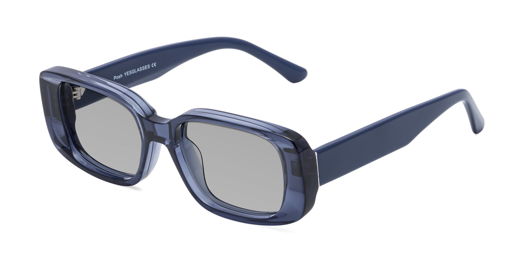 Angle of Posh in Translucent Blue with Light Gray Tinted Lenses