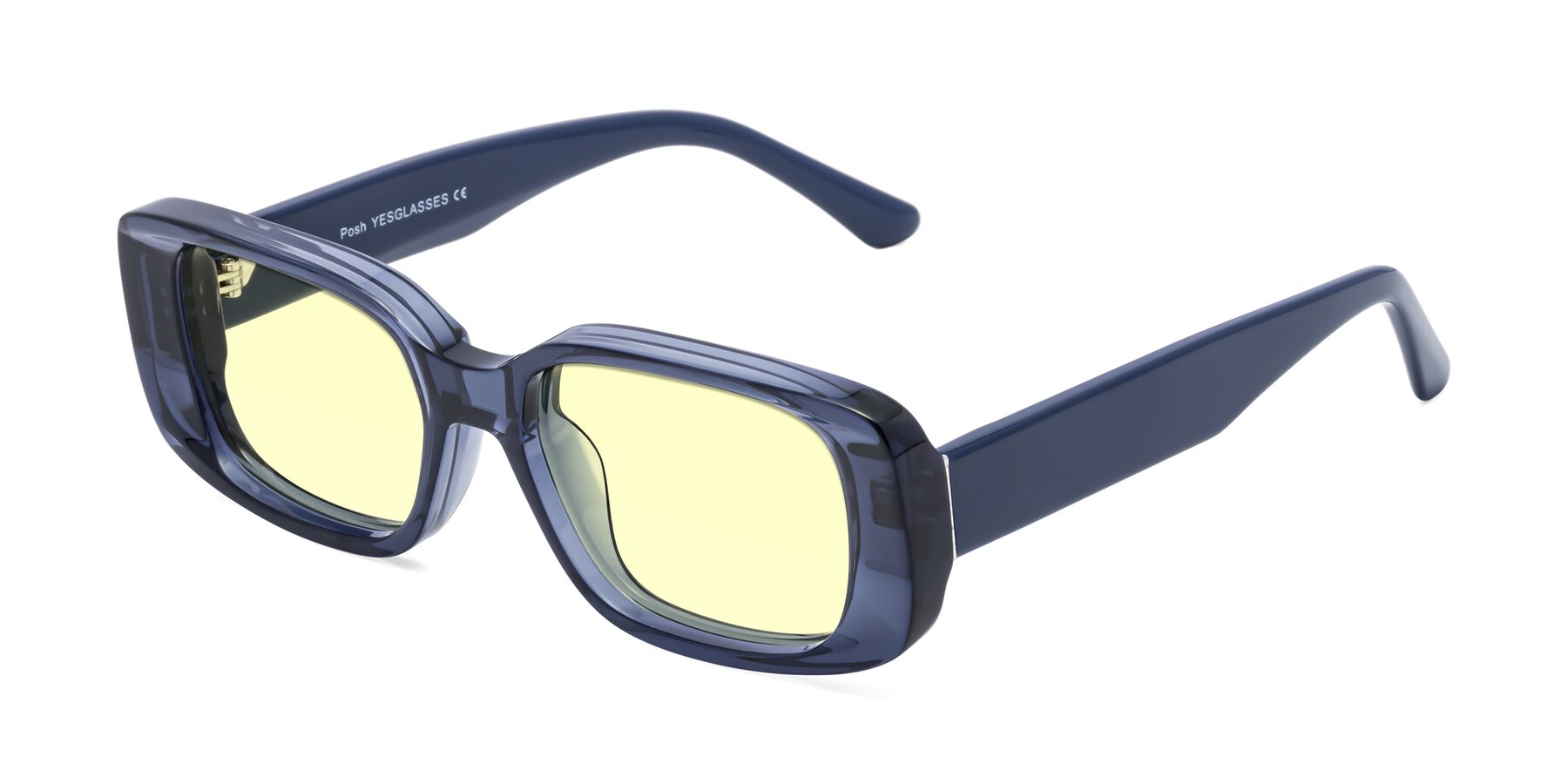 Angle of Posh in Translucent Blue with Light Yellow Tinted Lenses