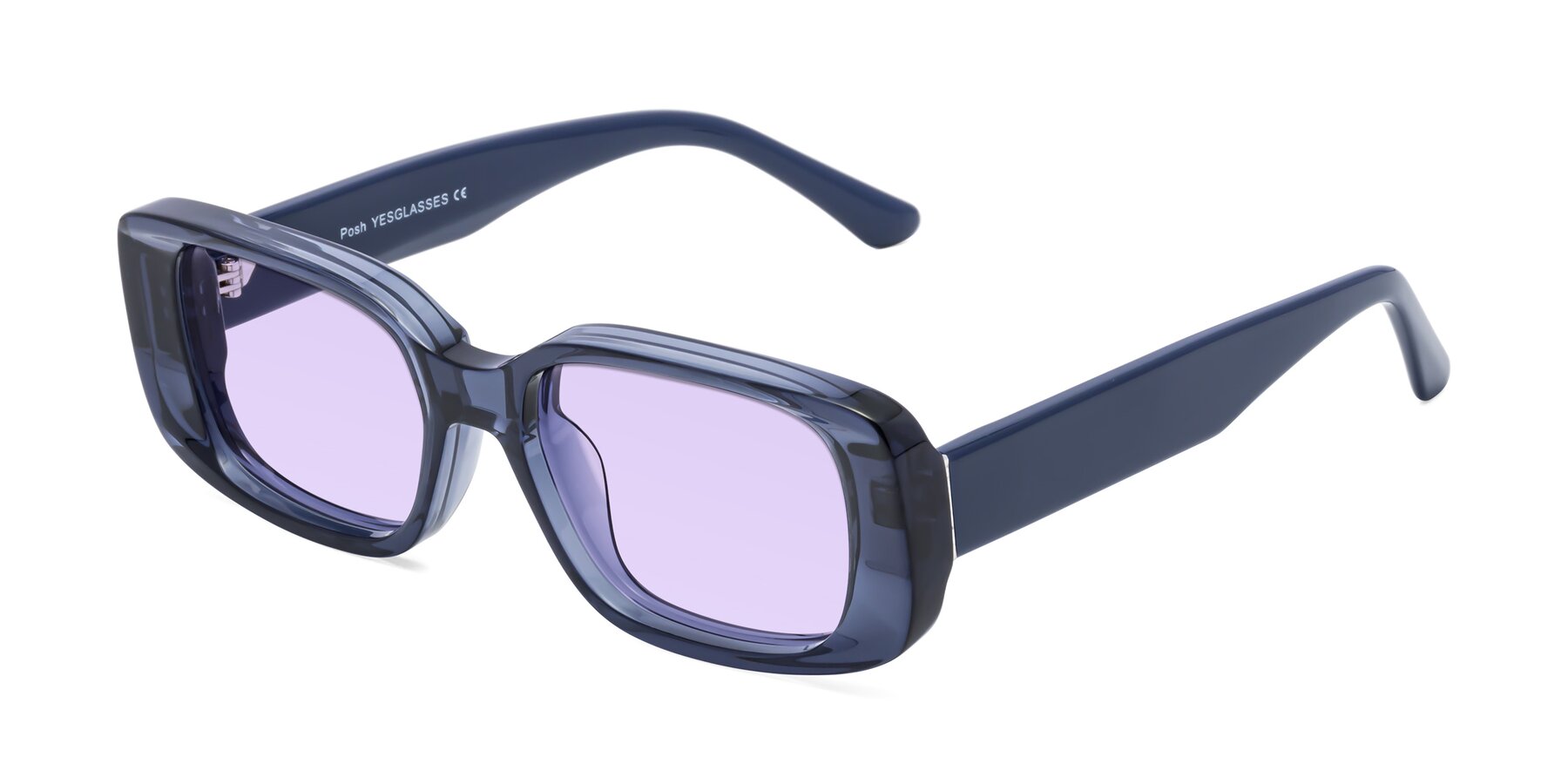 Angle of Posh in Translucent Blue with Light Purple Tinted Lenses