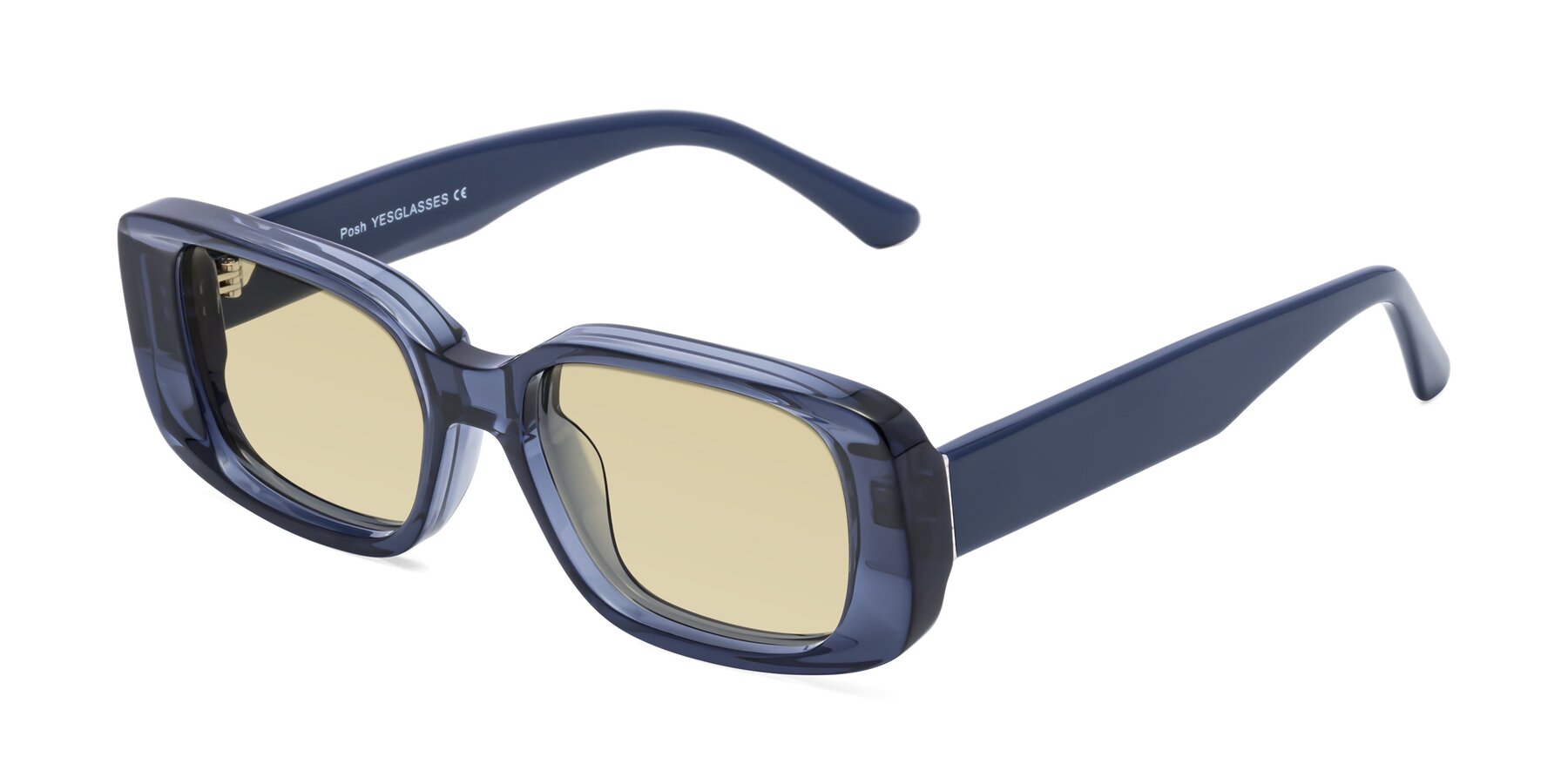 Angle of Posh in Translucent Blue with Light Champagne Tinted Lenses