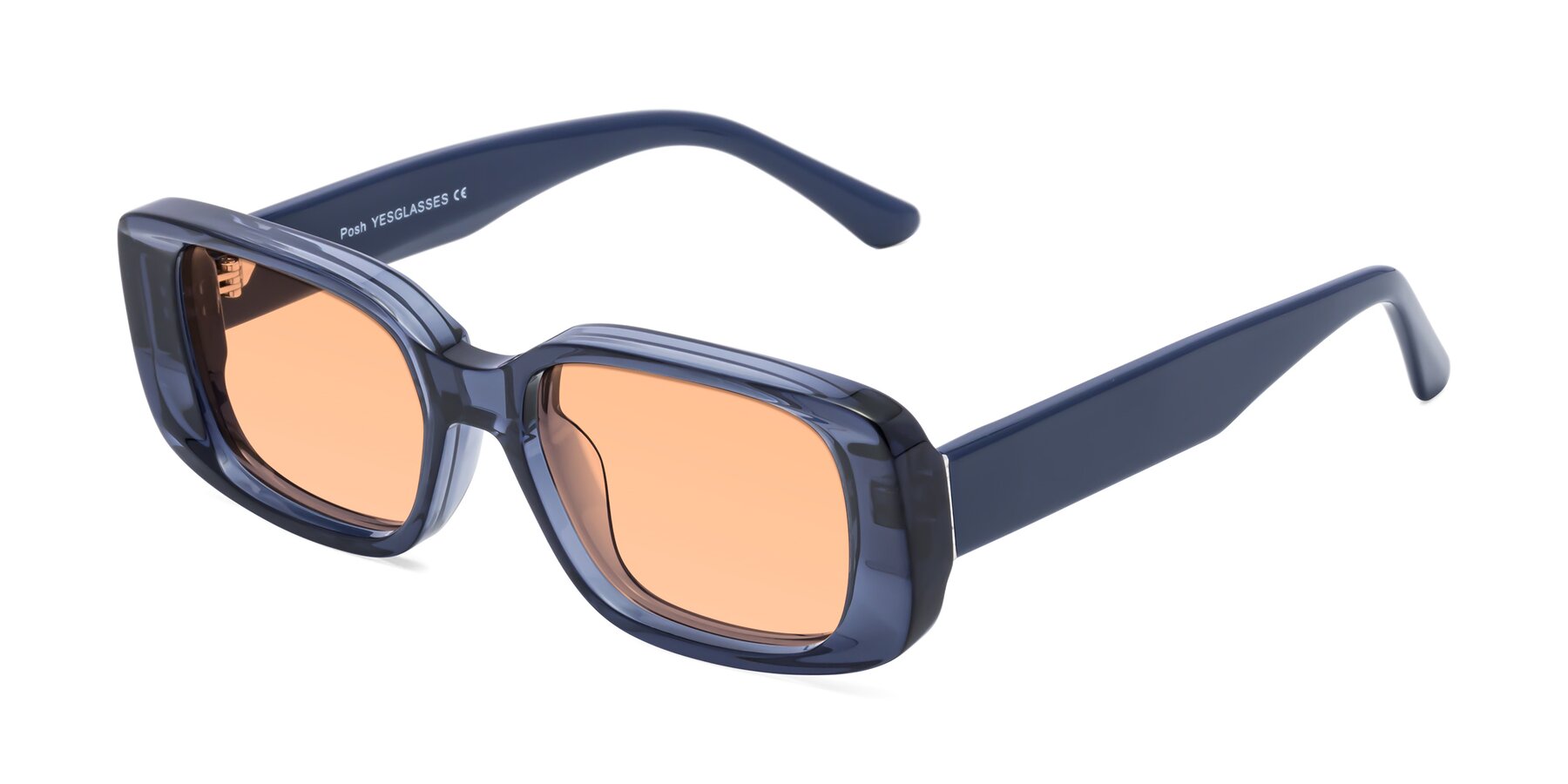 Angle of Posh in Translucent Blue with Light Orange Tinted Lenses