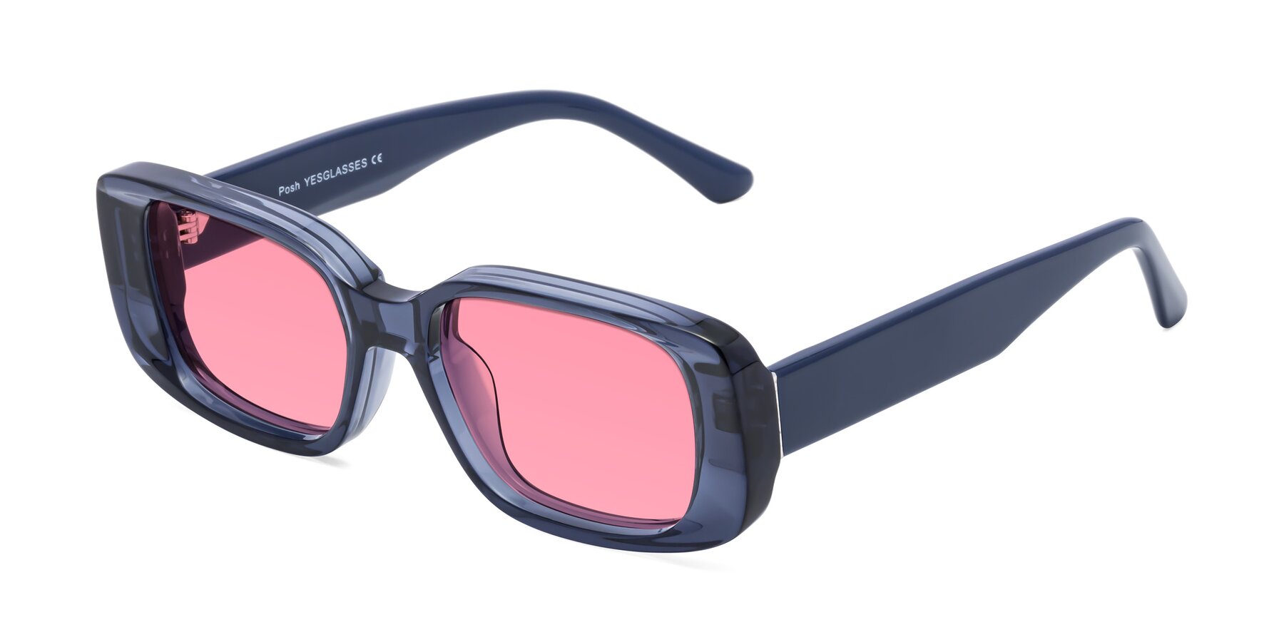 Angle of Posh in Translucent Blue with Pink Tinted Lenses