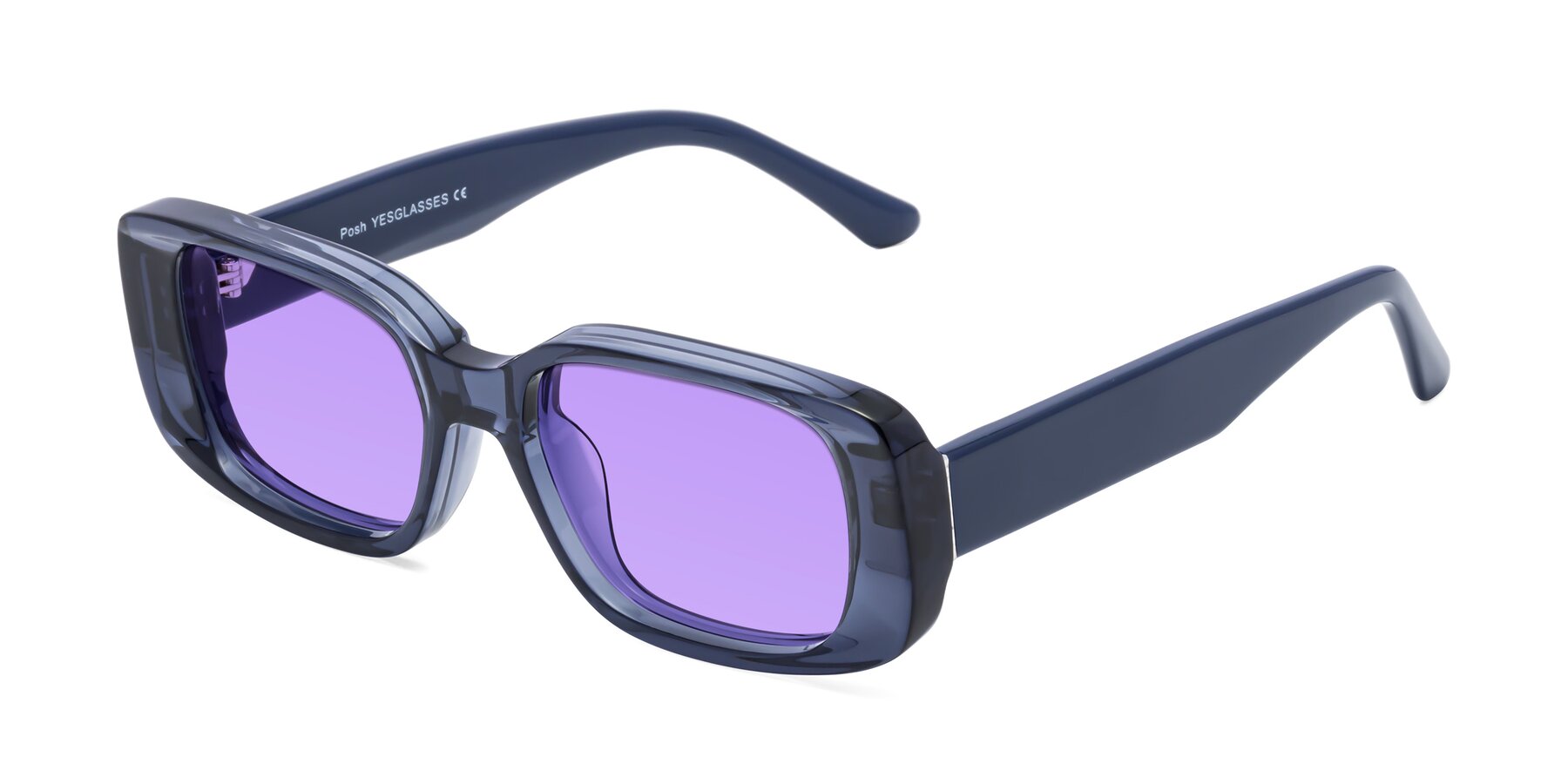 Angle of Posh in Translucent Blue with Medium Purple Tinted Lenses