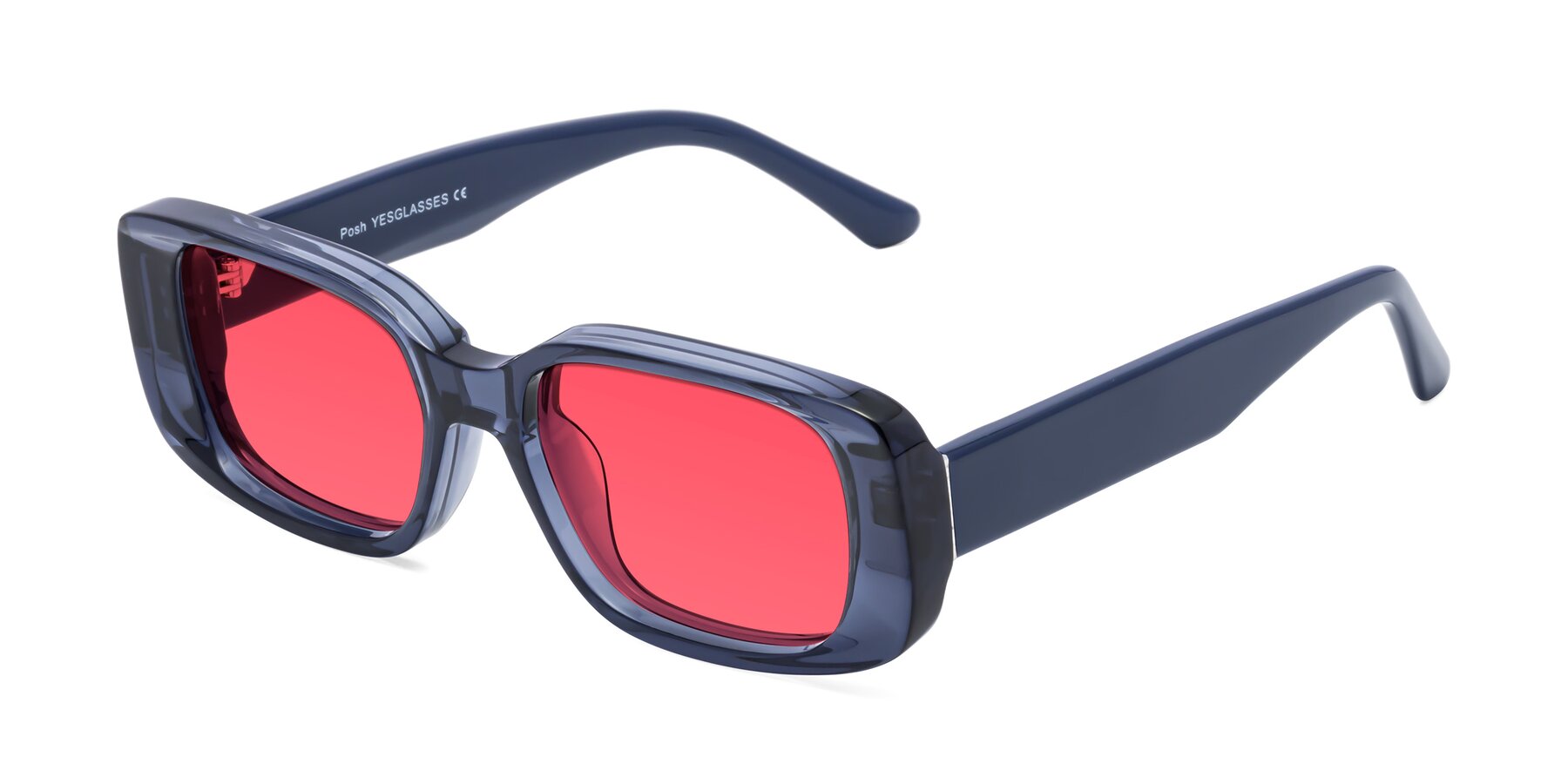 Angle of Posh in Translucent Blue with Red Tinted Lenses