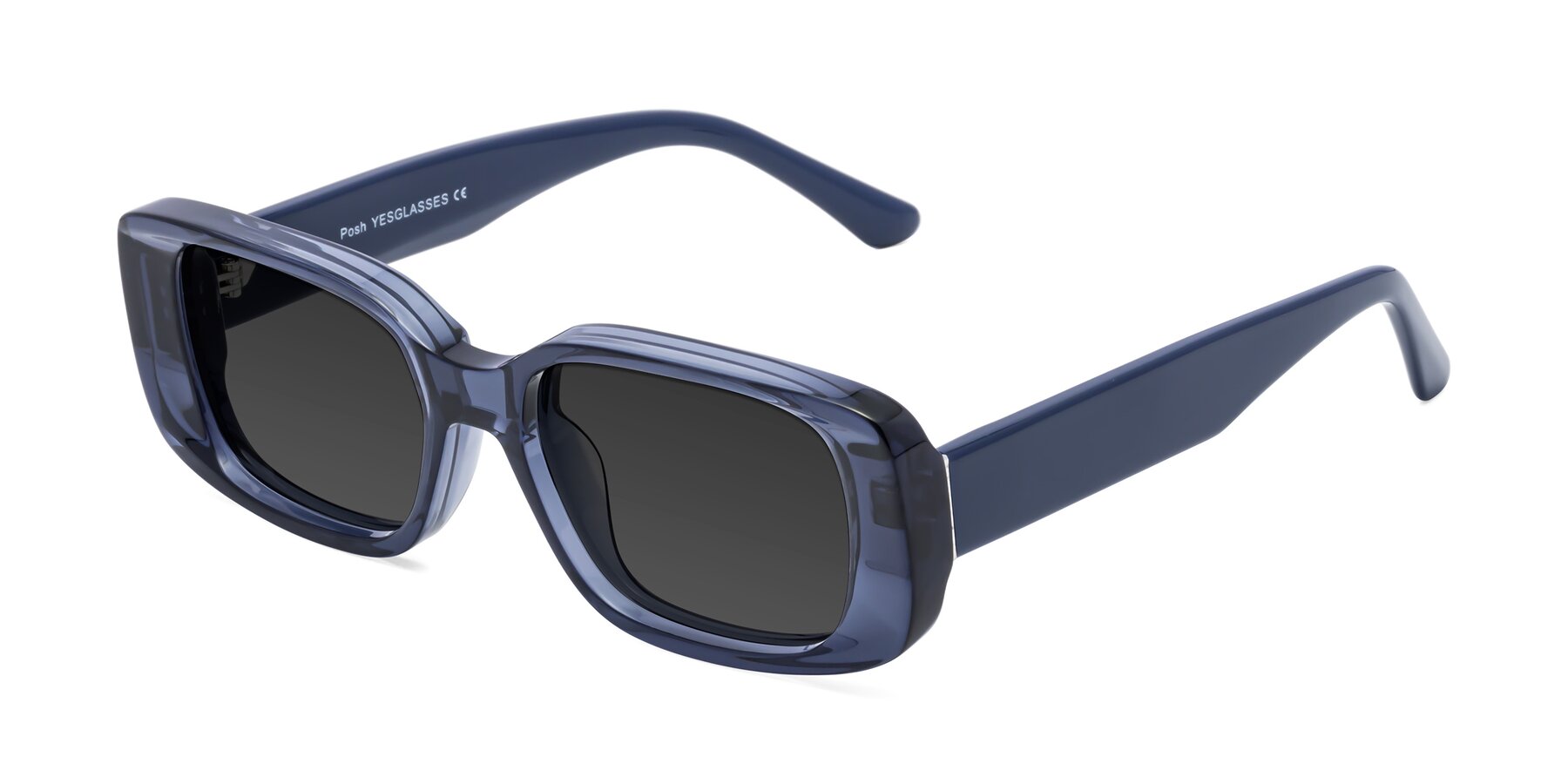 Angle of Posh in Translucent Blue with Gray Tinted Lenses