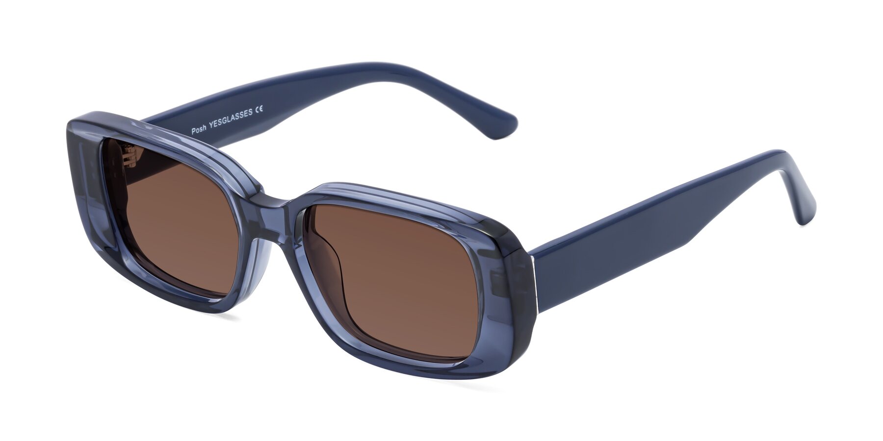 Angle of Posh in Translucent Blue with Brown Tinted Lenses