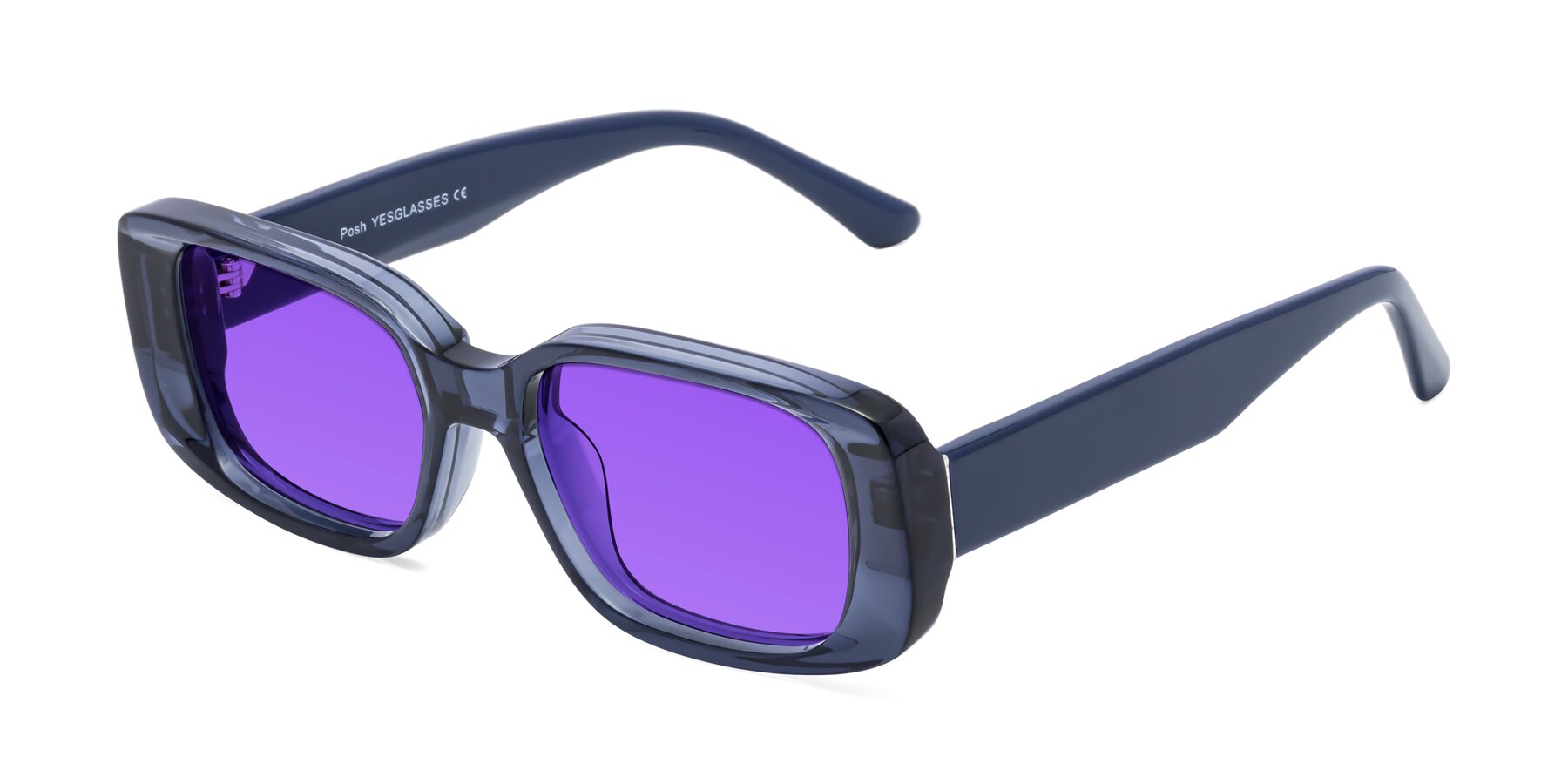 Angle of Posh in Translucent Blue with Purple Tinted Lenses