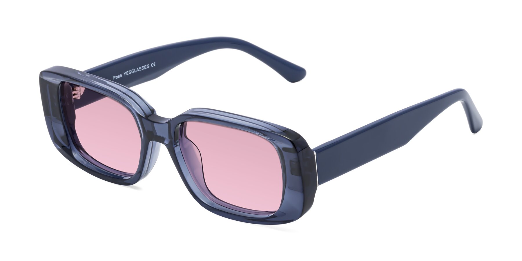 Angle of Posh in Translucent Blue with Light Wine Tinted Lenses