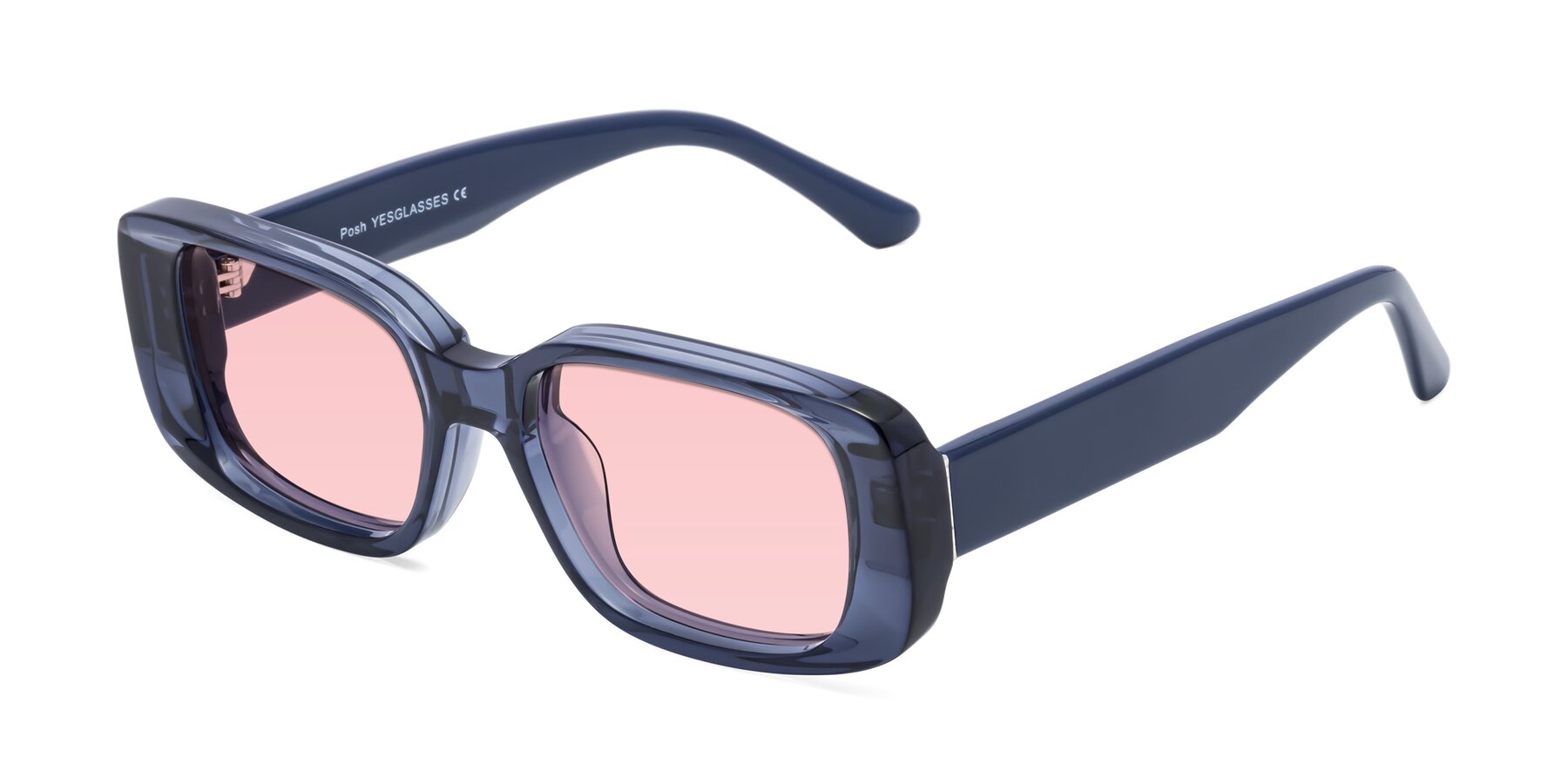 Angle of Posh in Translucent Blue with Light Garnet Tinted Lenses