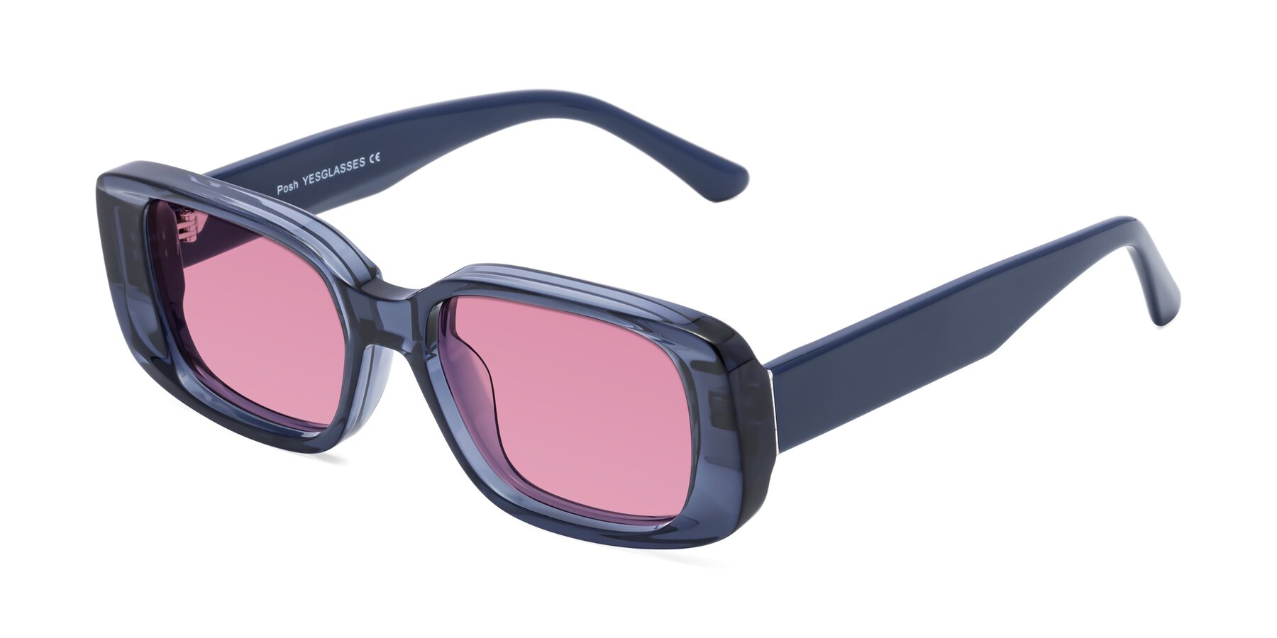 Angle of Posh in Translucent Blue with Medium Wine Tinted Lenses