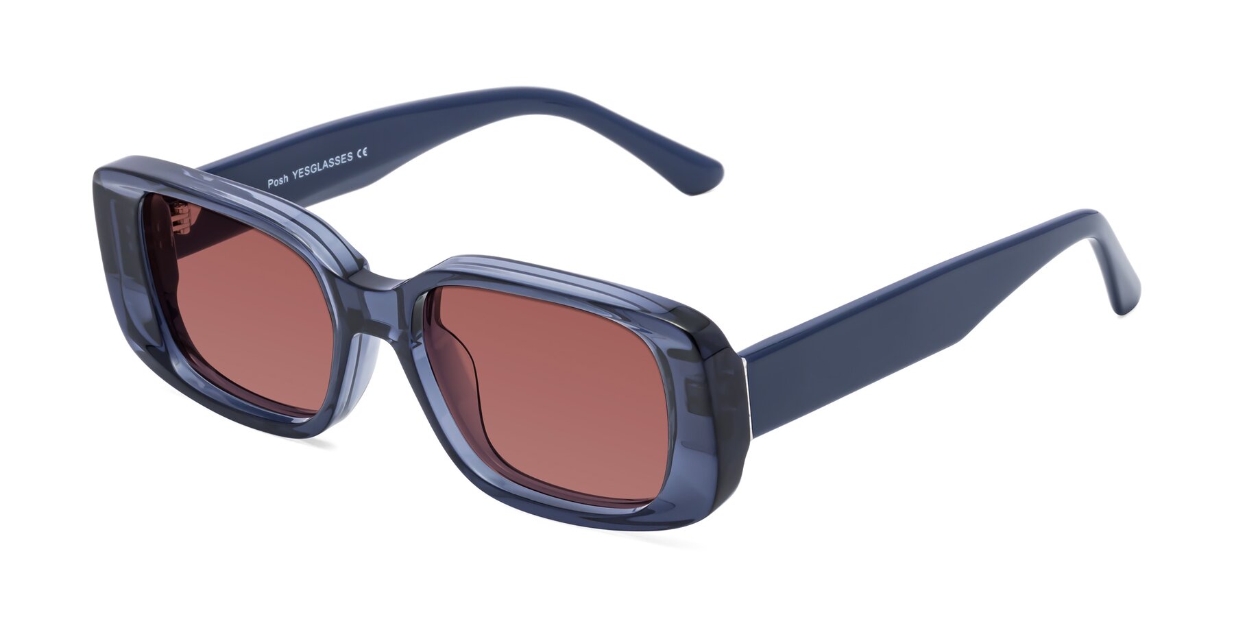 Angle of Posh in Translucent Blue with Garnet Tinted Lenses