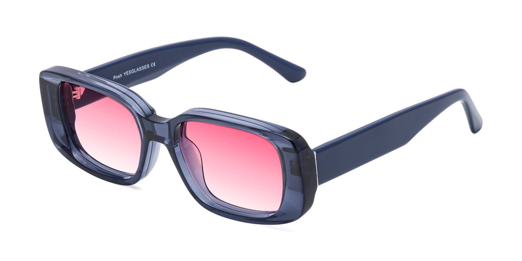 Angle of Posh in Translucent Blue with Pink Gradient Lenses