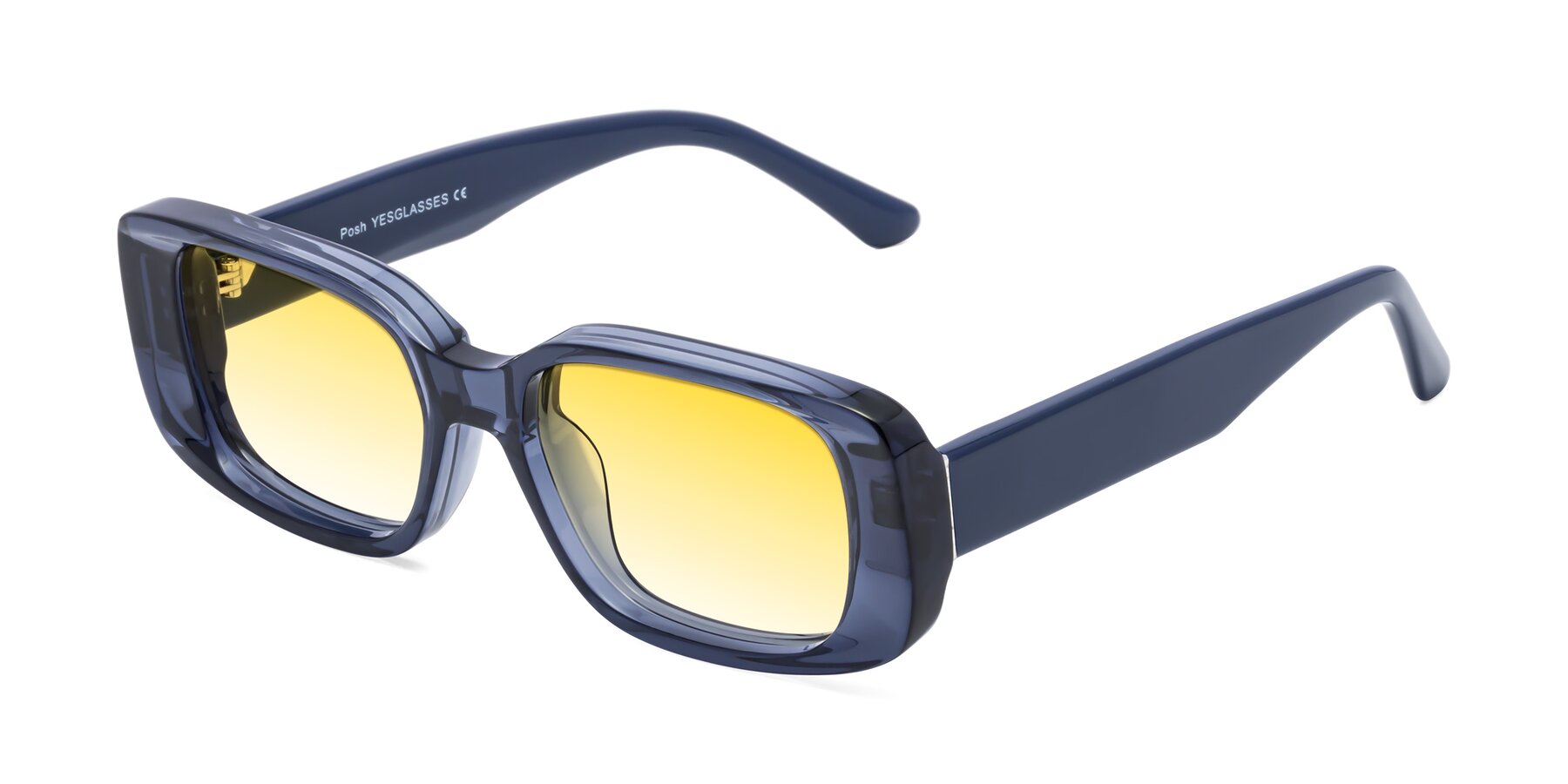 Angle of Posh in Translucent Blue with Yellow Gradient Lenses