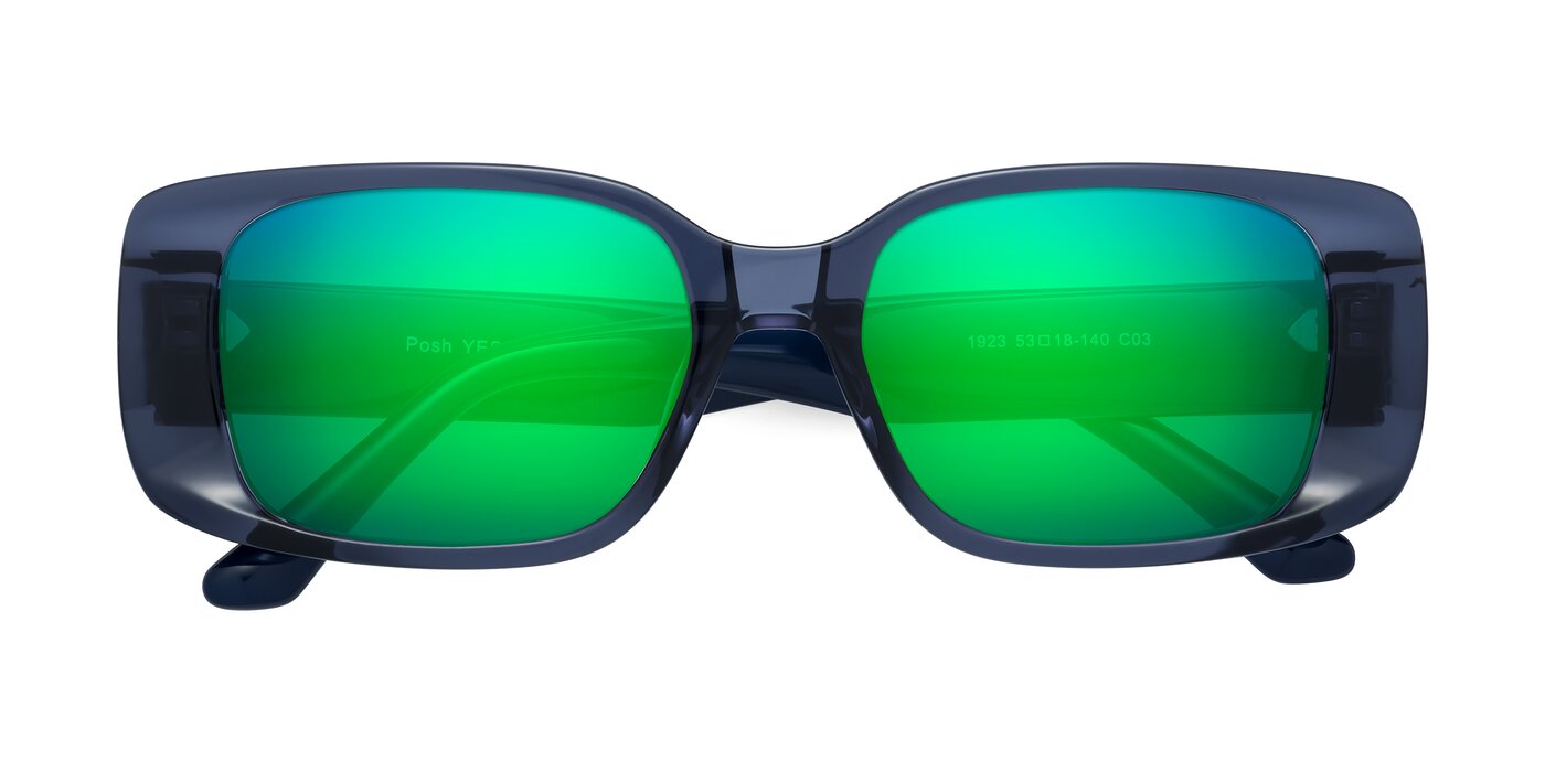 Posh - Translucent Blue Flash Mirrored Sunglasses
