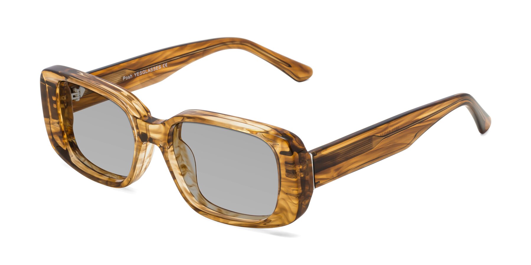 Angle of Posh in Stripe Amber with Light Gray Tinted Lenses