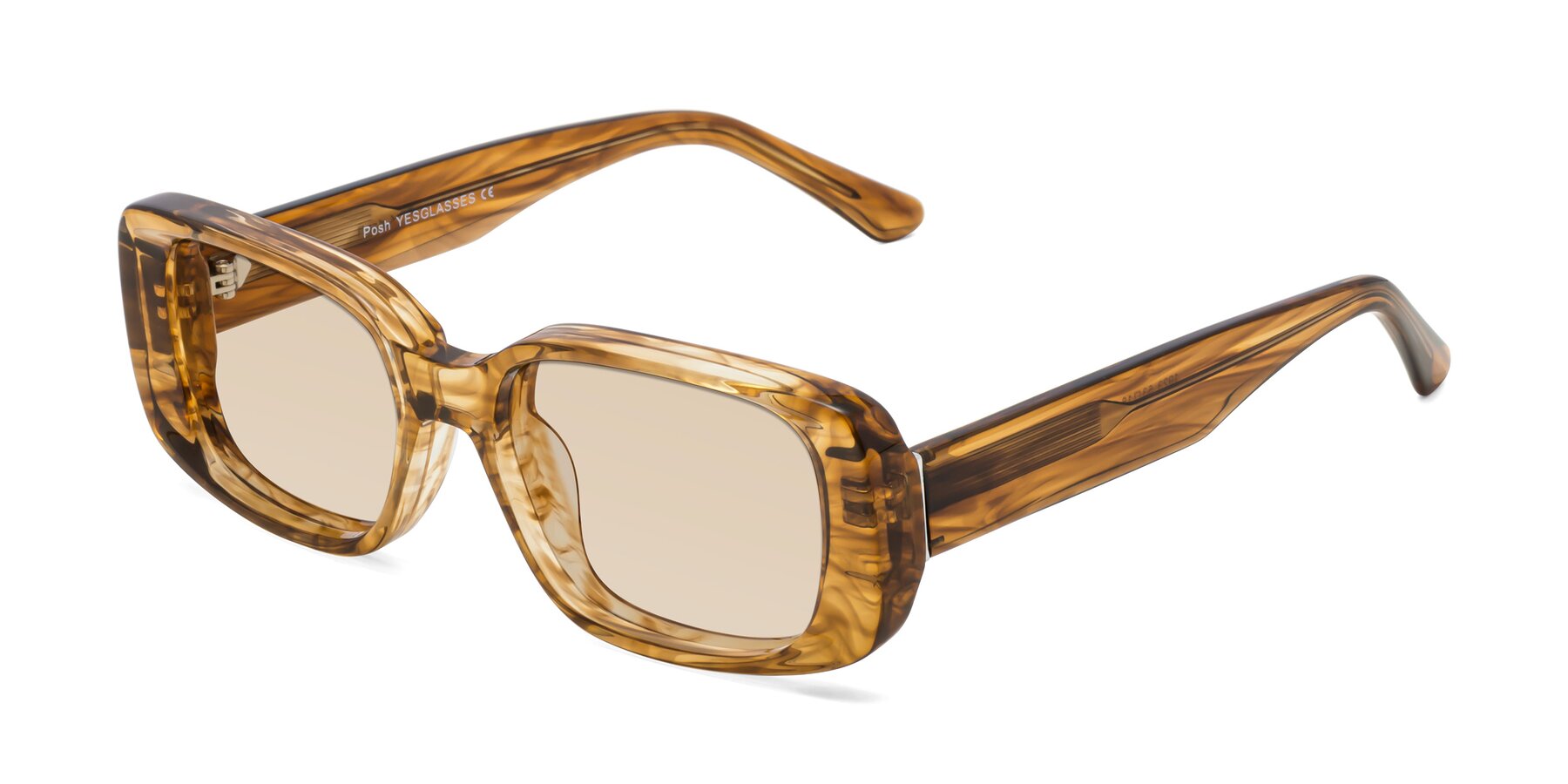 Angle of Posh in Stripe Amber with Light Brown Tinted Lenses